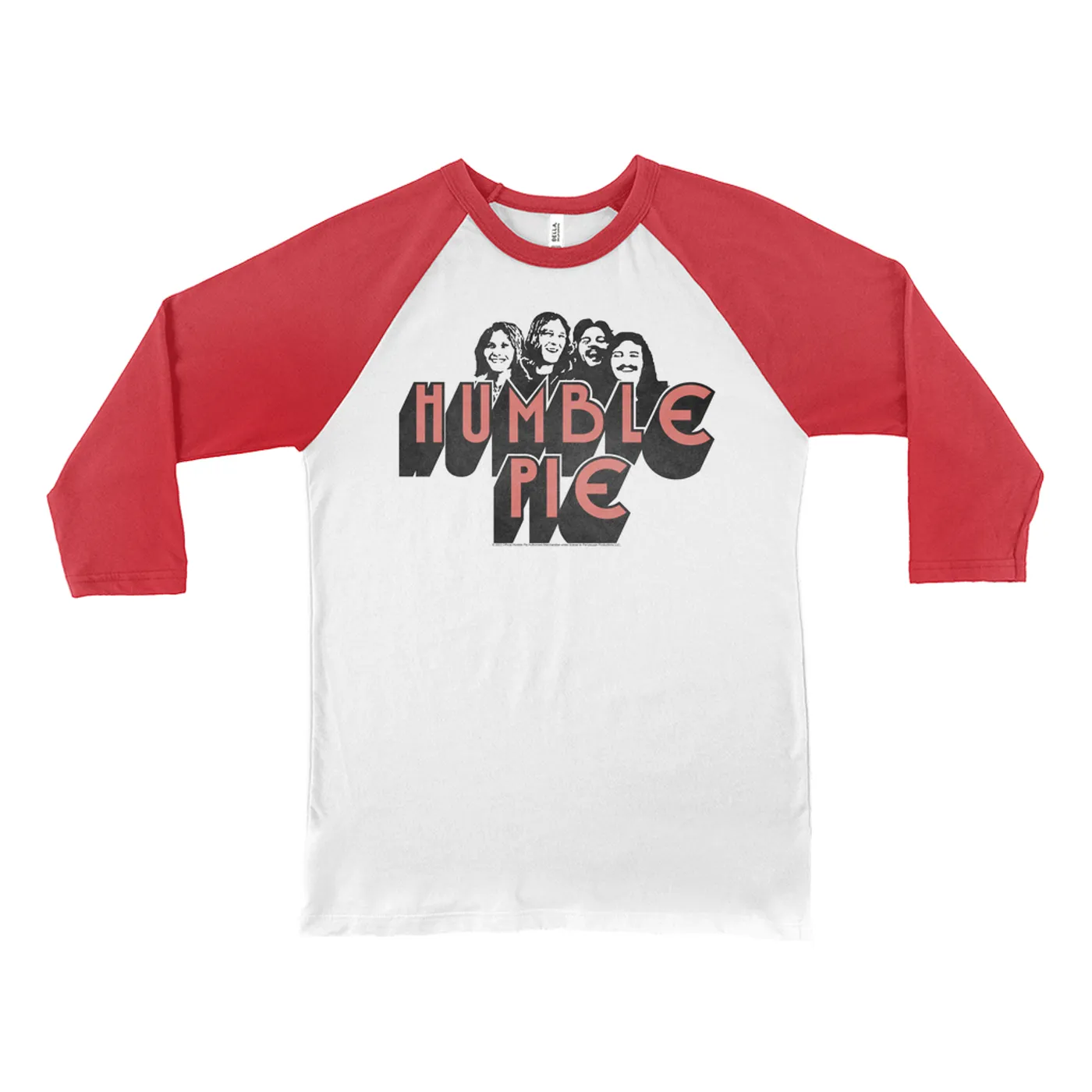 Humble Pie 3/4 Sleeve Baseball Tee | Group Image Poster Design Humble Pie Shirt