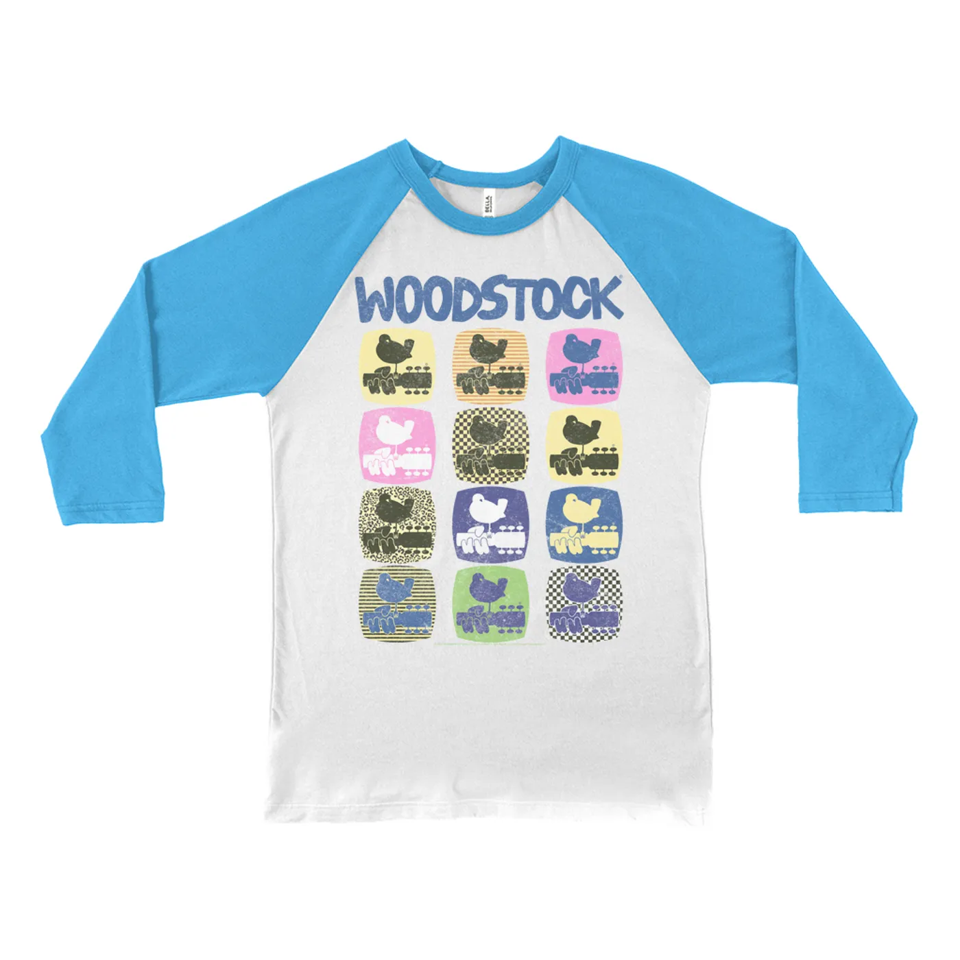 Woodstock 3/4 Sleeve Baseball Tee | Pop Art Pattern Design Woodstock Shirt