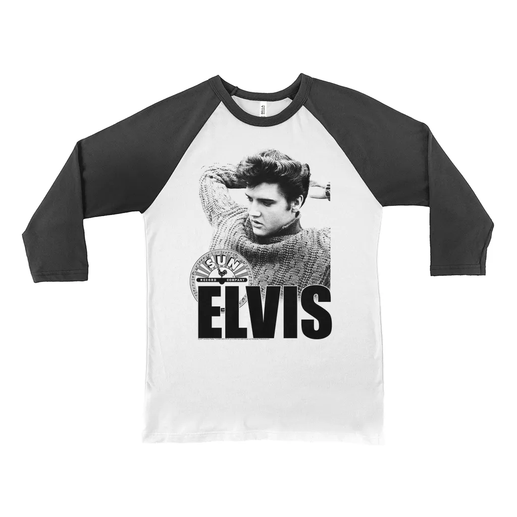 Sun Records 3/4 Sleeve Baseball Tee | Book Cover Photo With Record Label (Equineop Exclusive) Sun Records Shirt