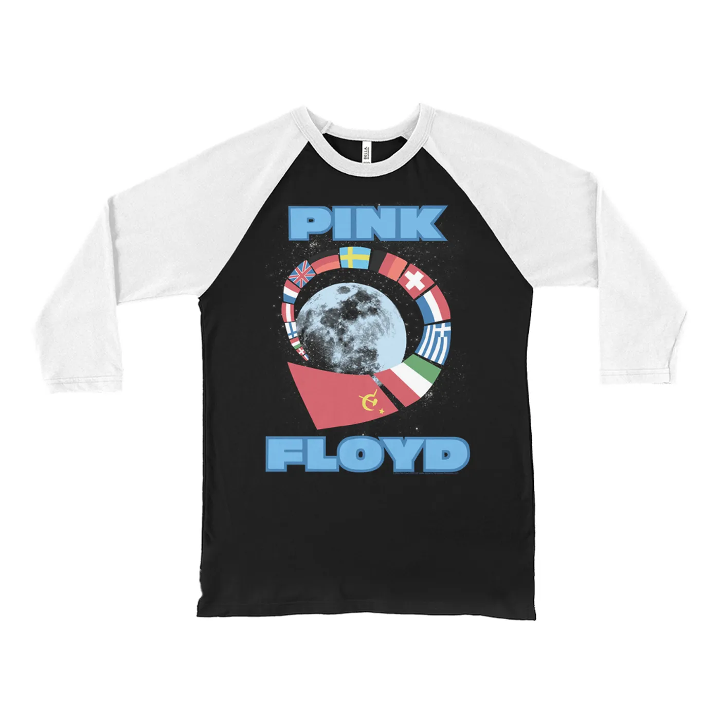 Pink Floyd 3/4 Sleeve Baseball Tee | Flags World Tour 1989 Pink Floyd Shirt
