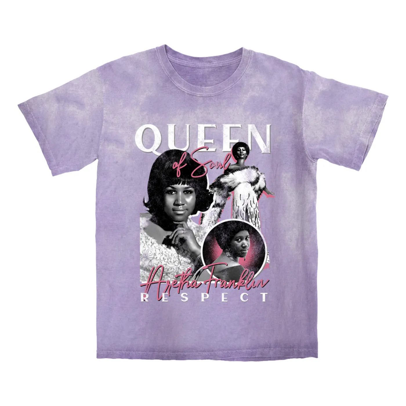 Aretha Franklin T-shirt | Queen Of Soul Pink Collage Aretha Franklin Color Blast Shirt