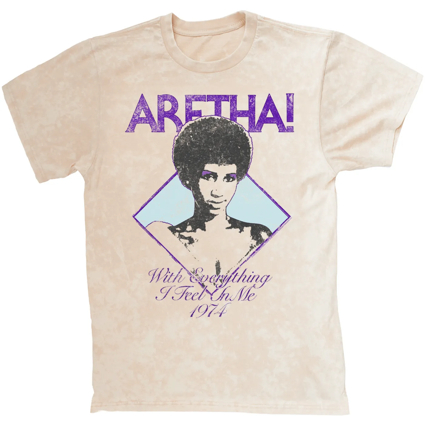 Aretha Franklin T-shirt | With Everything I Feel in Me 1974 Purple (Merchbar Exclusive) Aretha Franklin Mineral Wash Shirt