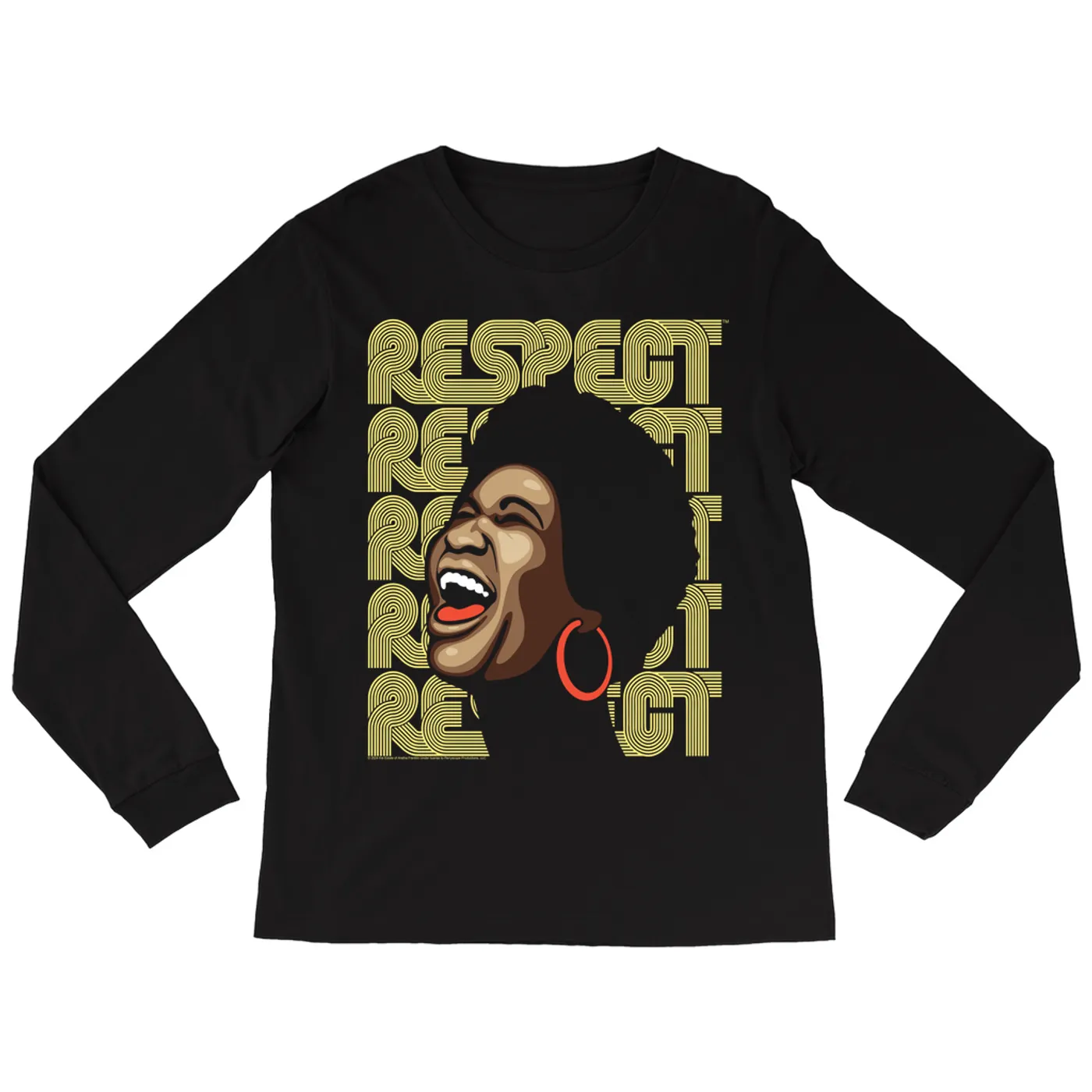 Aretha Franklin Long Sleeve Shirt | Respect Illustration Character Aretha Franklin Shirt