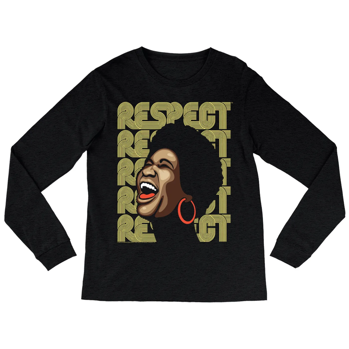 Aretha Franklin Long Sleeve Shirt | Respect Illustration Character Aretha Franklin Shirt