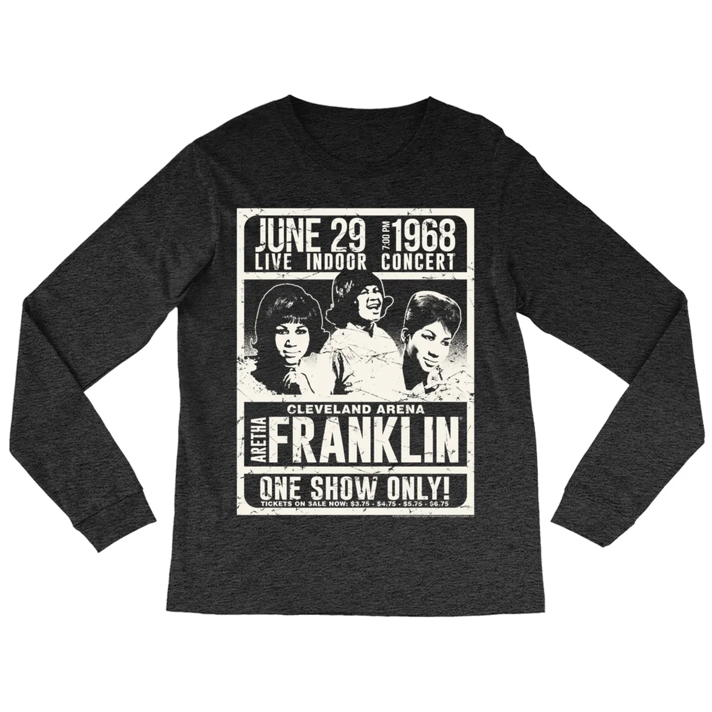 Aretha Franklin Long Sleeve Shirt | One Show Only Cleveland Arena (Merchbar Exclusive) Aretha Franklin Shirt
