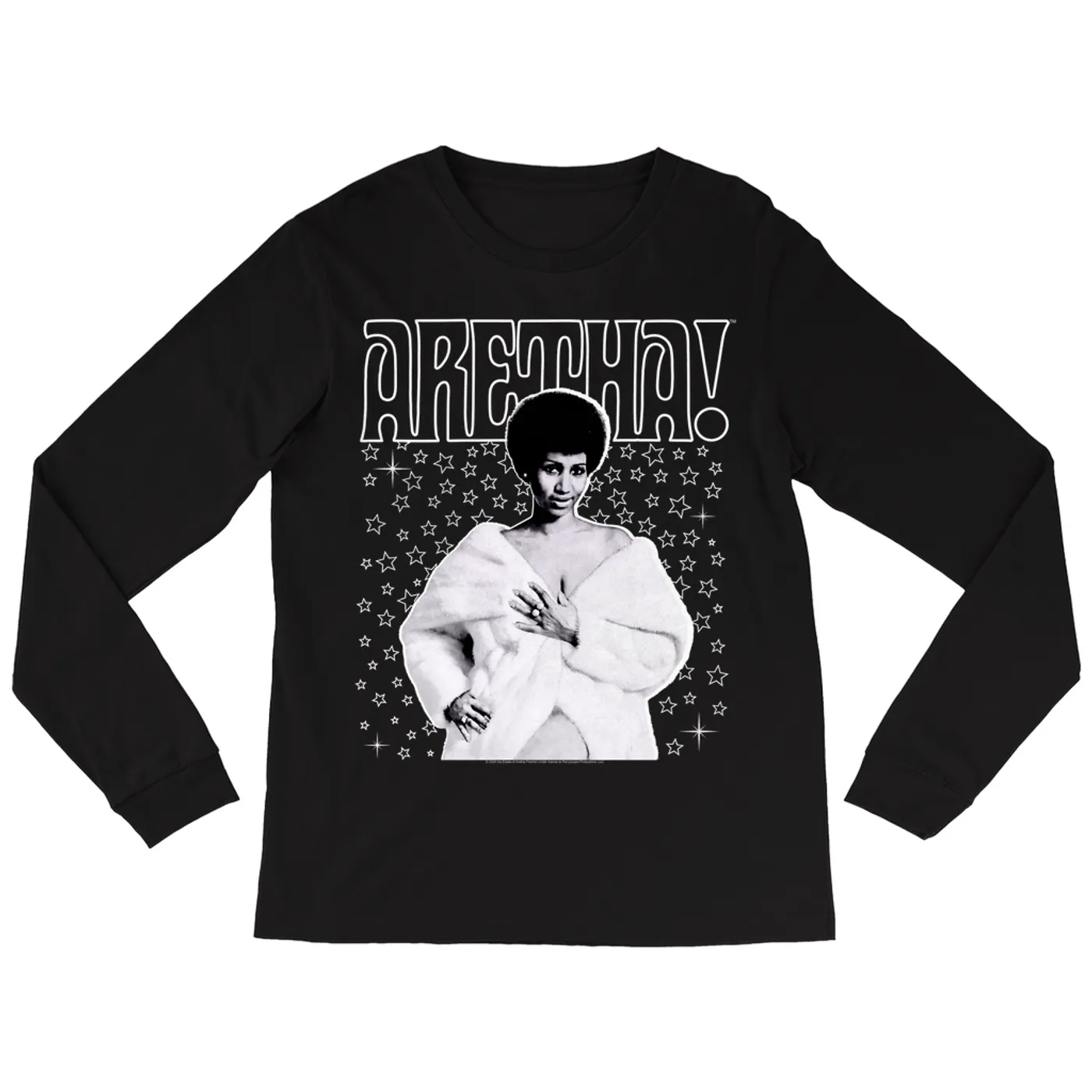 Aretha Franklin Long Sleeve Shirt | Star Studded Aretha! (Merchbar Exclusive) Aretha Franklin Shirt