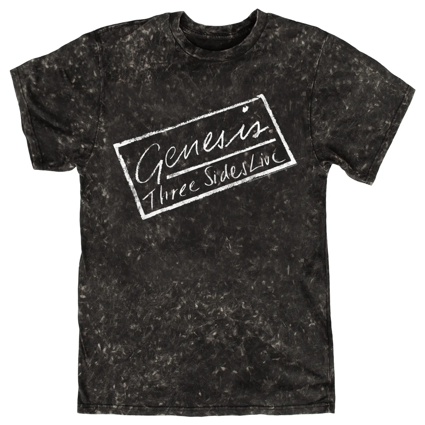 Genesis T-shirt | Three Sides Lives Album Design Distressed Genesis Mineral Wash Shirt