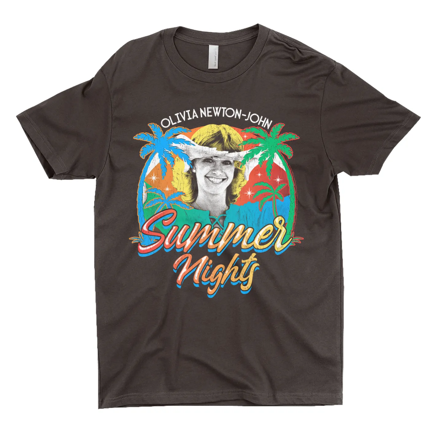 Olivia Newton-John T-Shirt | Retro Summer Nights Distressed (Merchbar Exclusive) Olivia Newton John Shirt