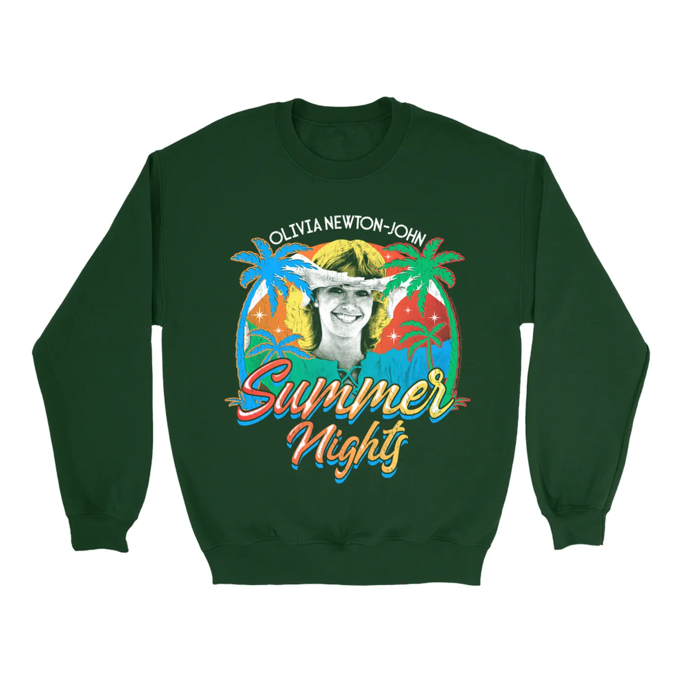 Olivia Newton-John Sweatshirt | Retro Summer Nights Distressed (Merchbar Exclusive) Olivia Newton John Sweatshirt