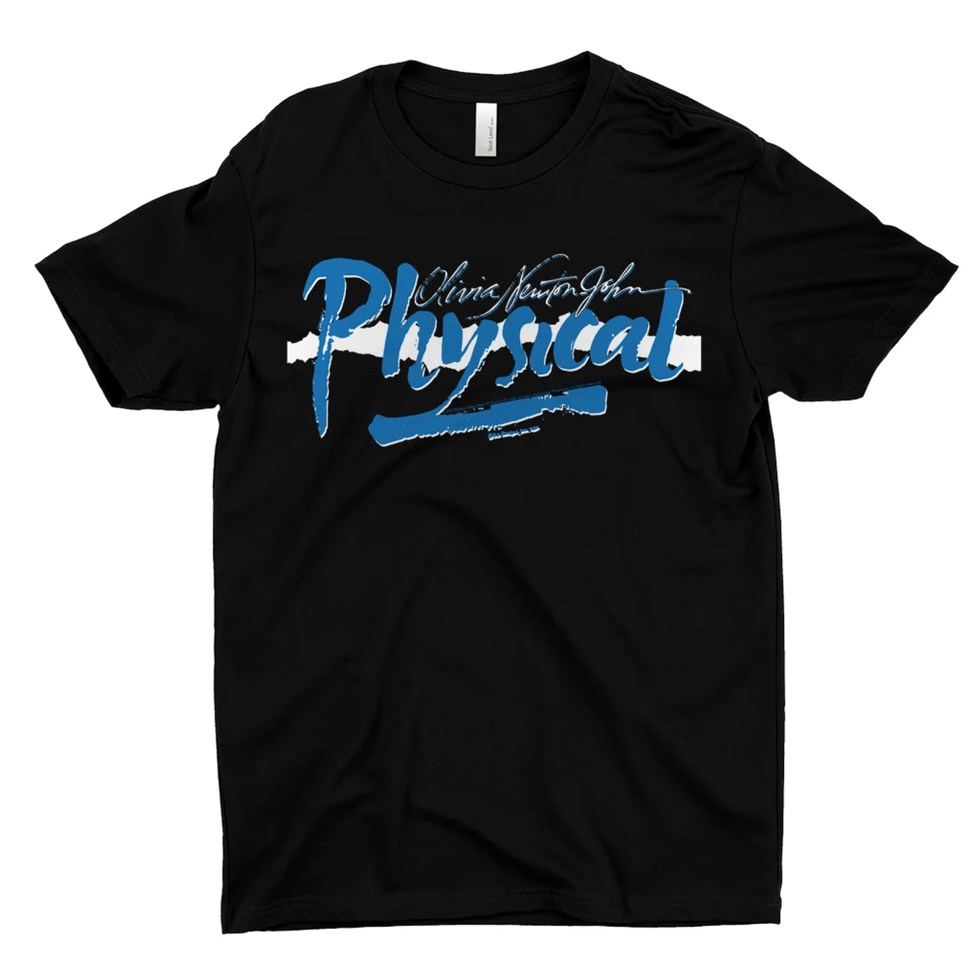 Olivia Newton-John T-Shirt | Physical Blue and White Logo Olivia Newton John Shirt