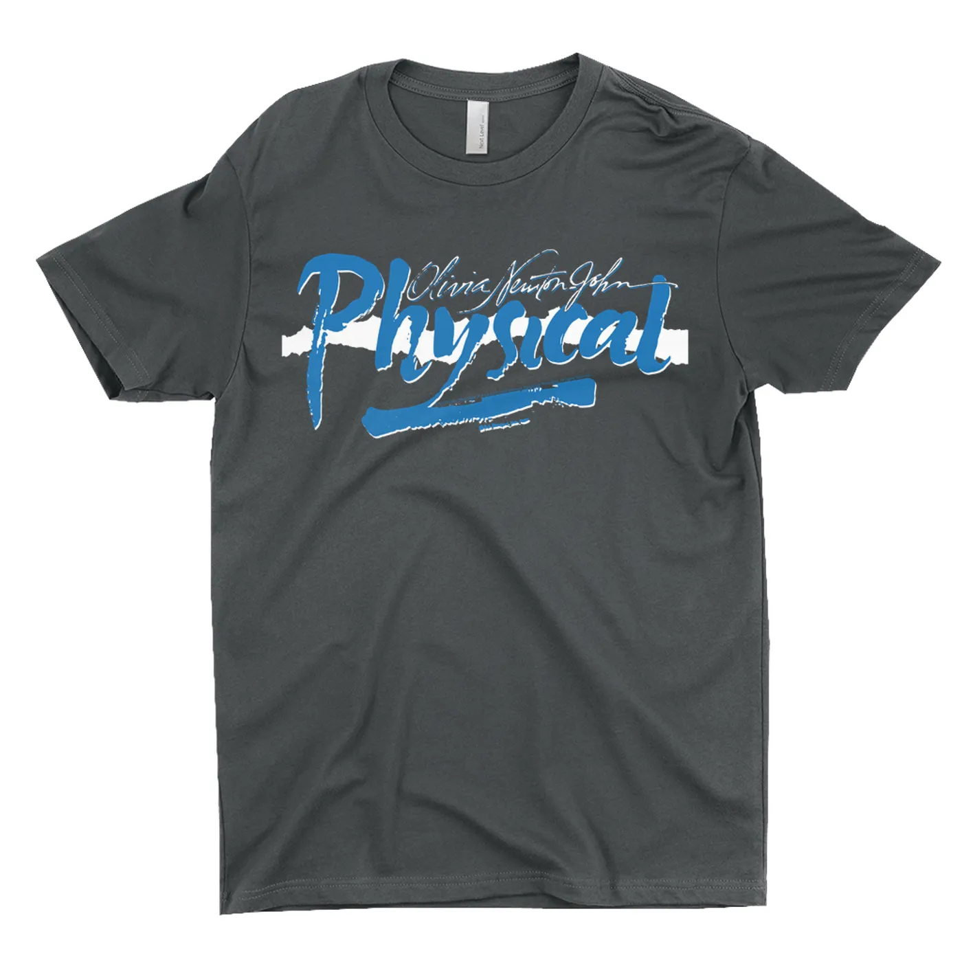 Olivia Newton-John T-Shirt | Physical Blue and White Logo Olivia Newton John Shirt