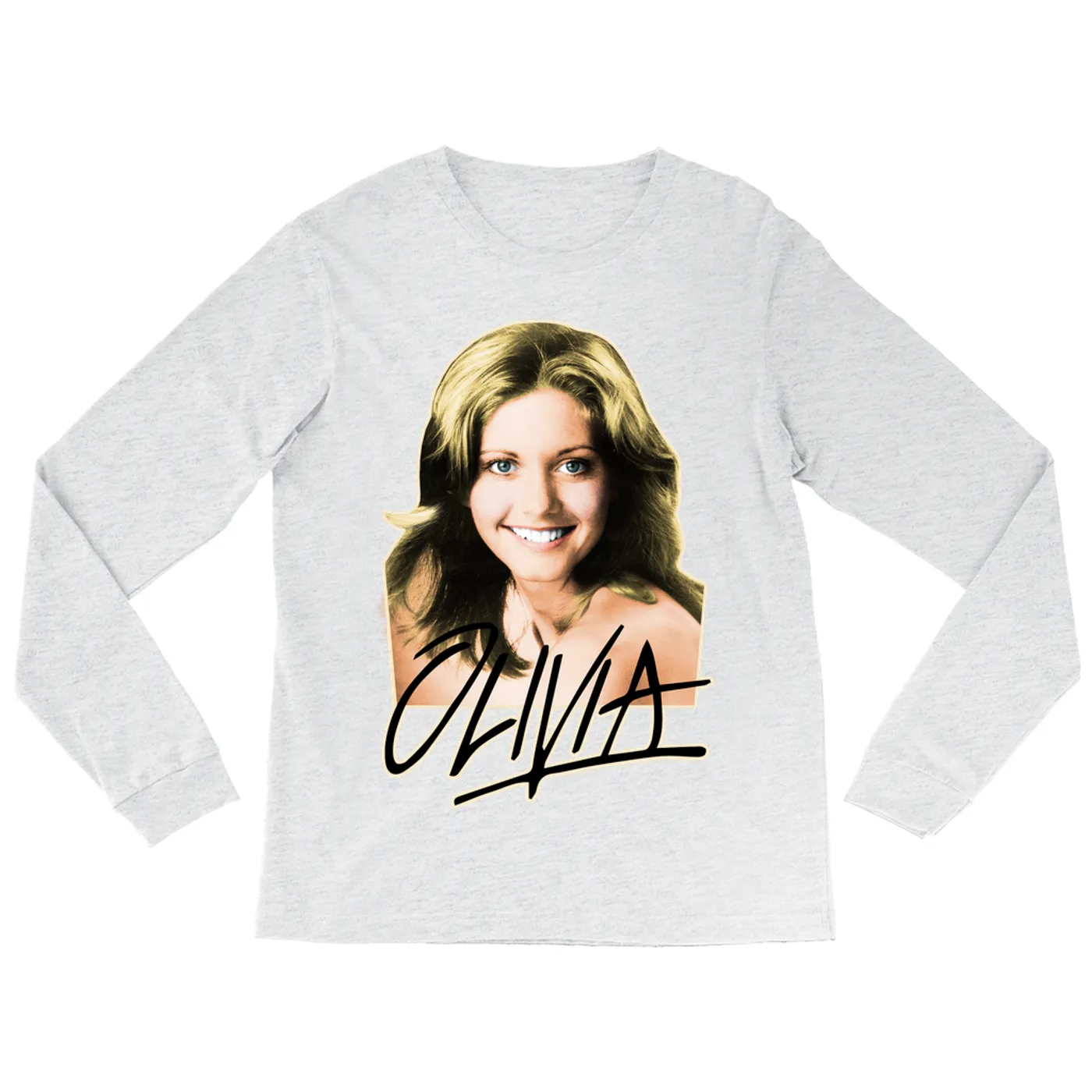 Olivia Newton-John Long Sleeve Shirt | Logo And Young Image Design Olivia Newton John Shirt