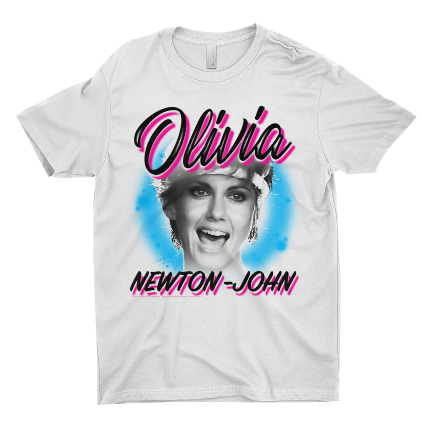 Olivia Newton-John T-Shirt | 80's Airbrush Logo Olivia Newton John Shirt