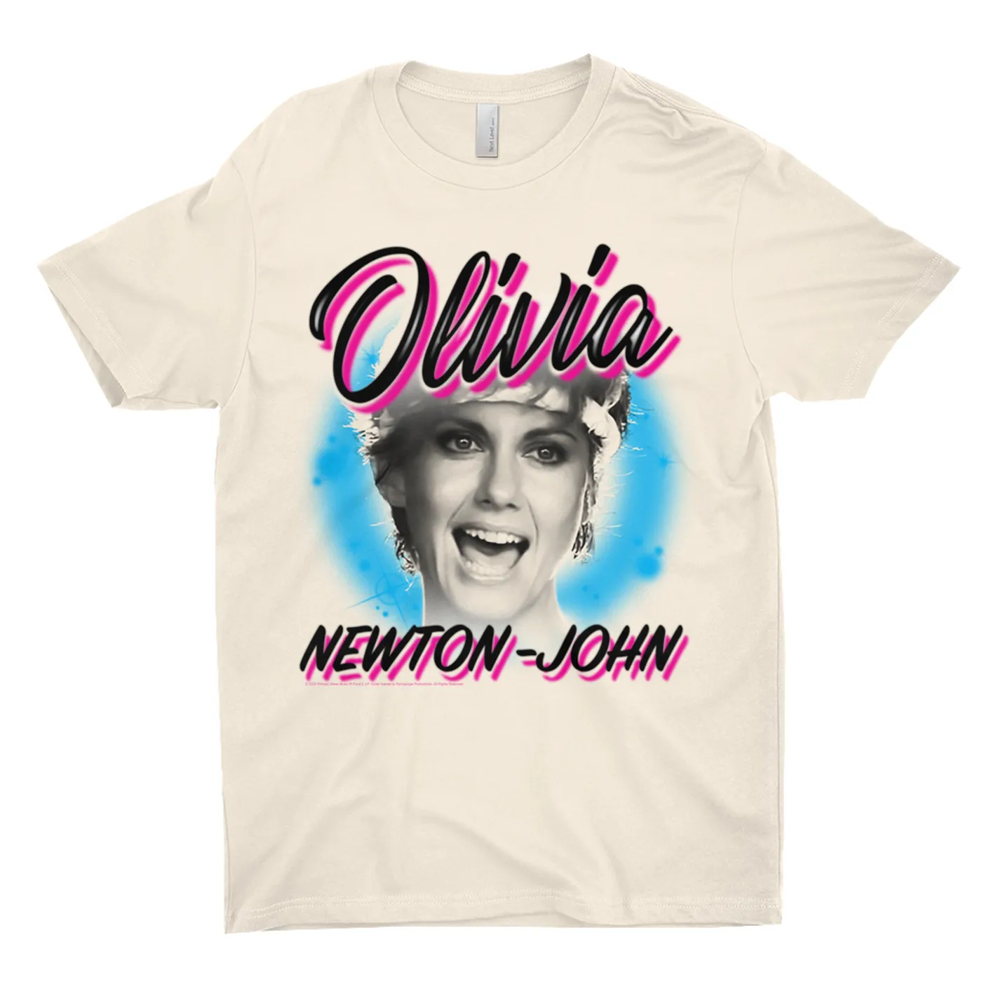 Olivia Newton-John T-Shirt | 80's Airbrush Logo Olivia Newton John Shirt