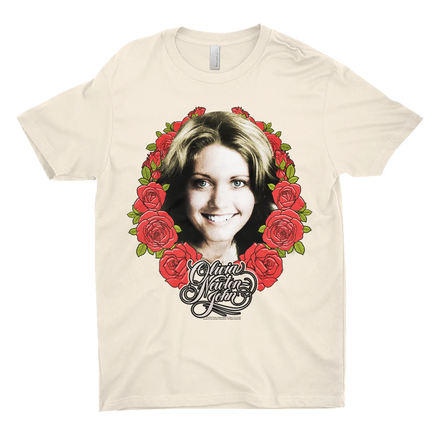 Olivia Newton-John T-Shirt | Rose Crest Tribute Design (Merchbar Exclusive) Olivia Newton John Shirt