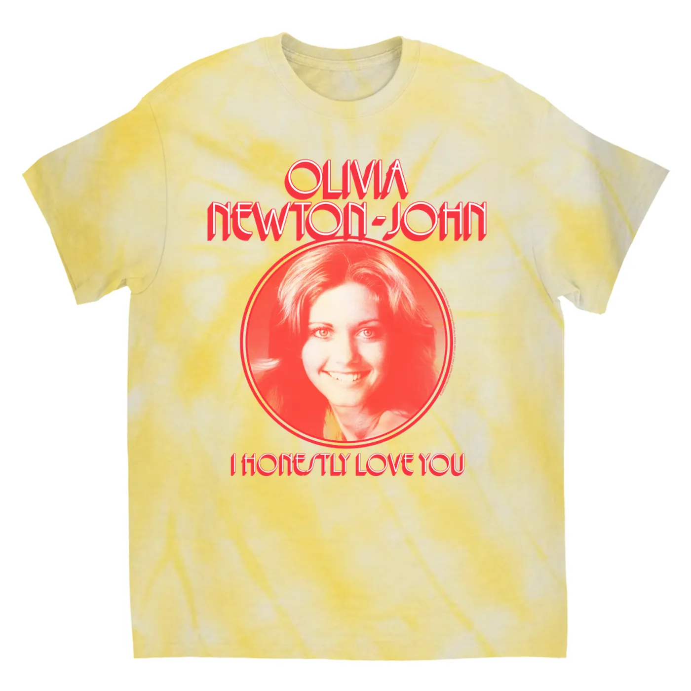 Olivia Newton-John T-Shirt | I Honestly Love You Red Olivia Newton John Tie Dye Shirt