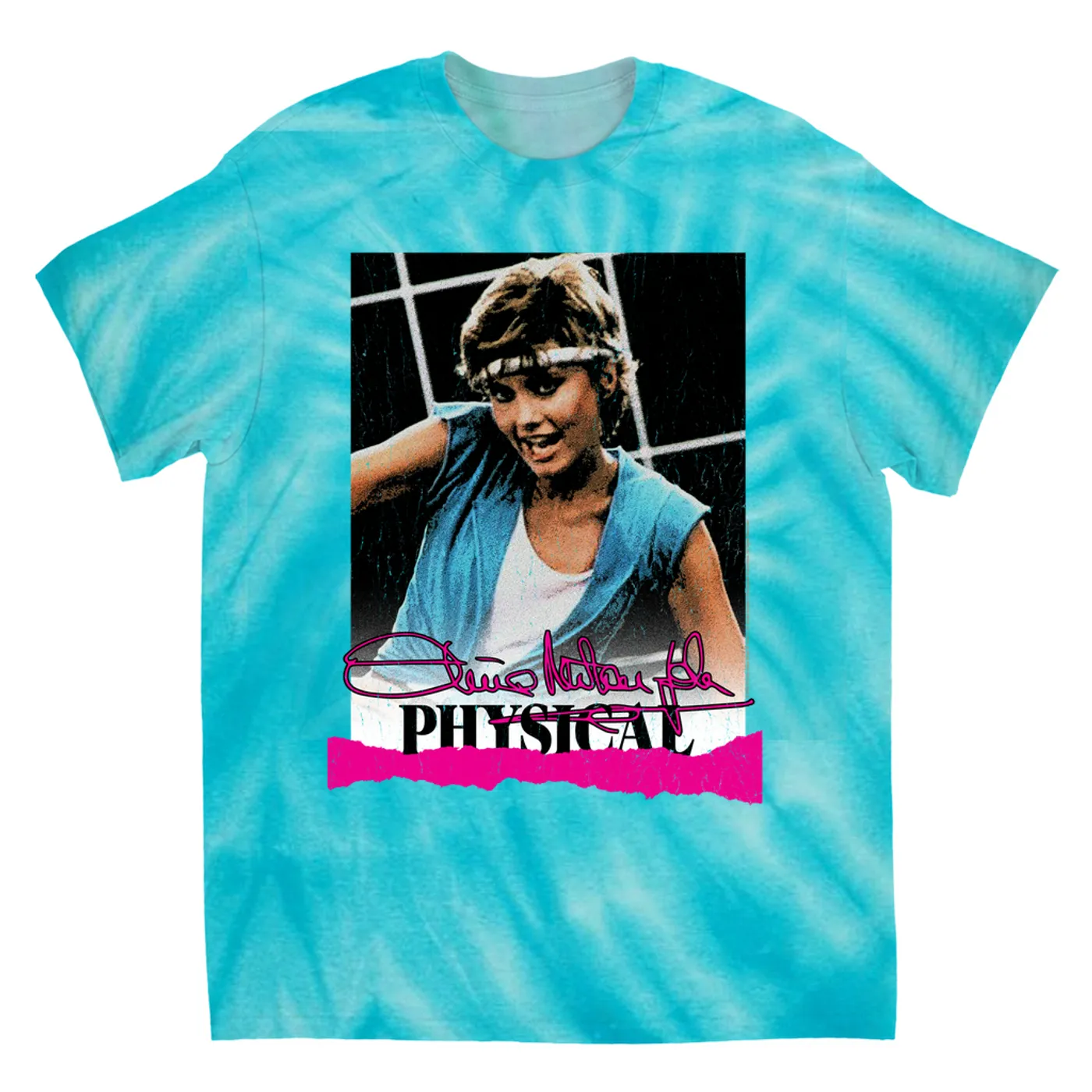 Olivia Newton-John T-Shirt | Physical Signed Distressed Image Olivia Newton John Tie Dye Shirt