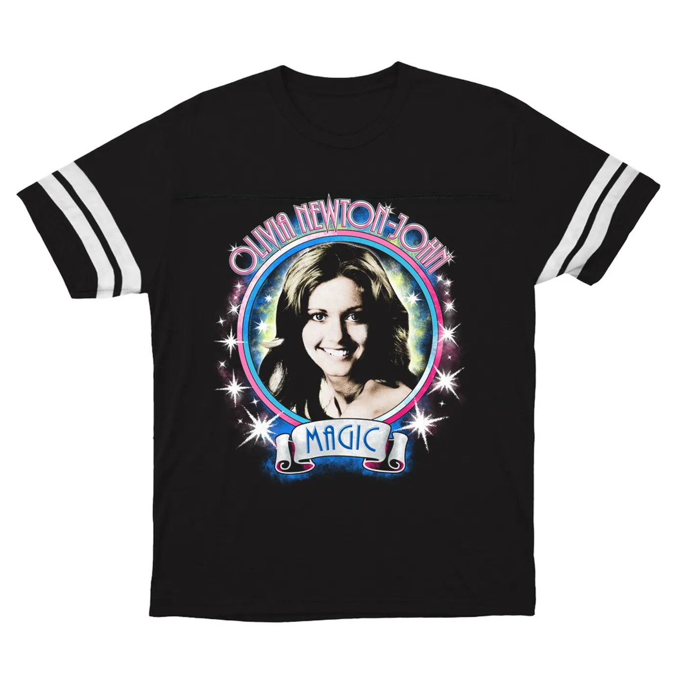 Olivia Newton-John T-Shirt | Pure Magic Distressed (Merchbar Exclusive) Olivia Newton John Football Shirt