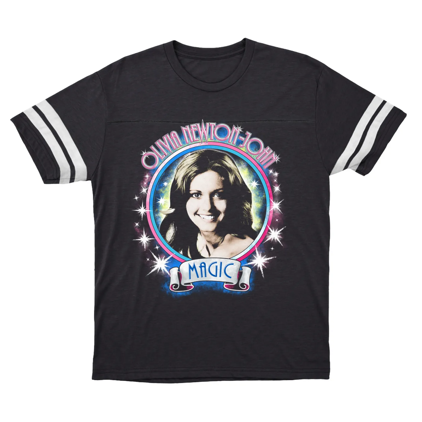 Olivia Newton-John T-Shirt | Pure Magic Distressed (Merchbar Exclusive) Olivia Newton John Football Shirt