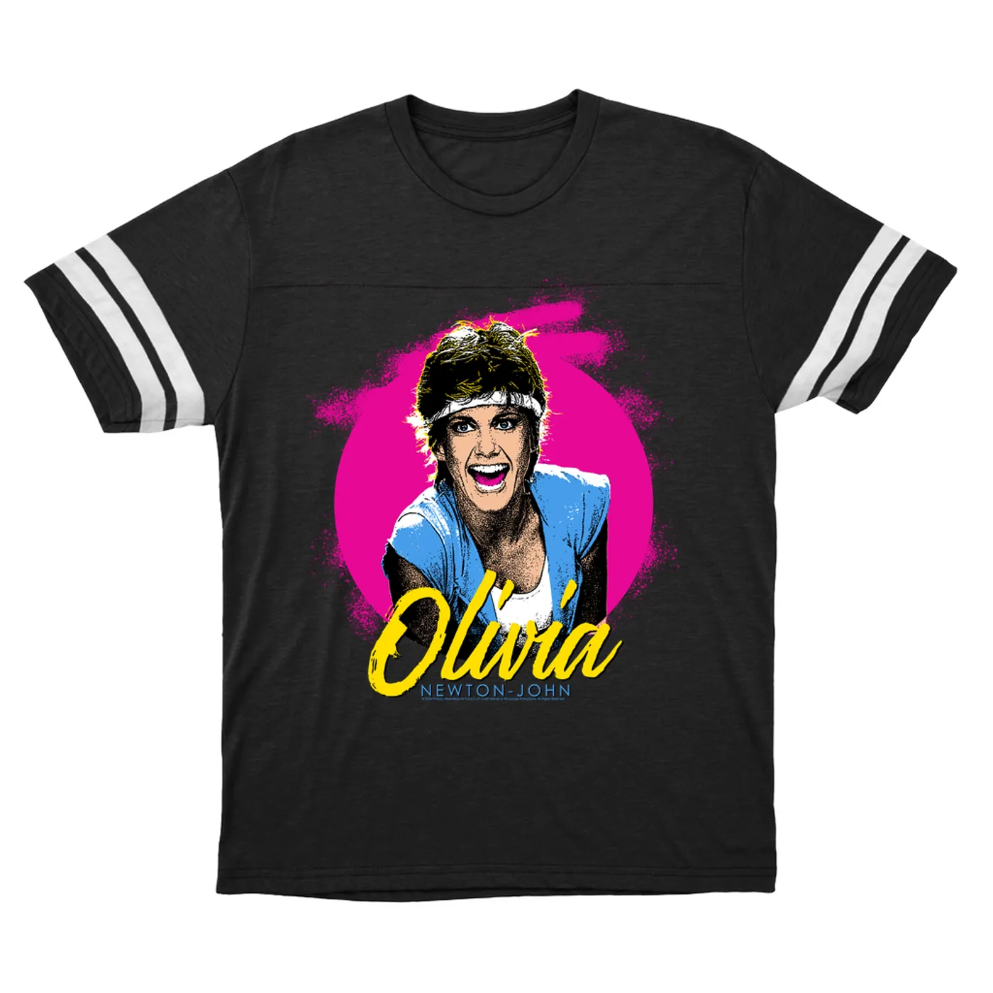 Olivia Newton-John T-Shirt | Physical Throwback Image Olivia Newton John Football Shirt