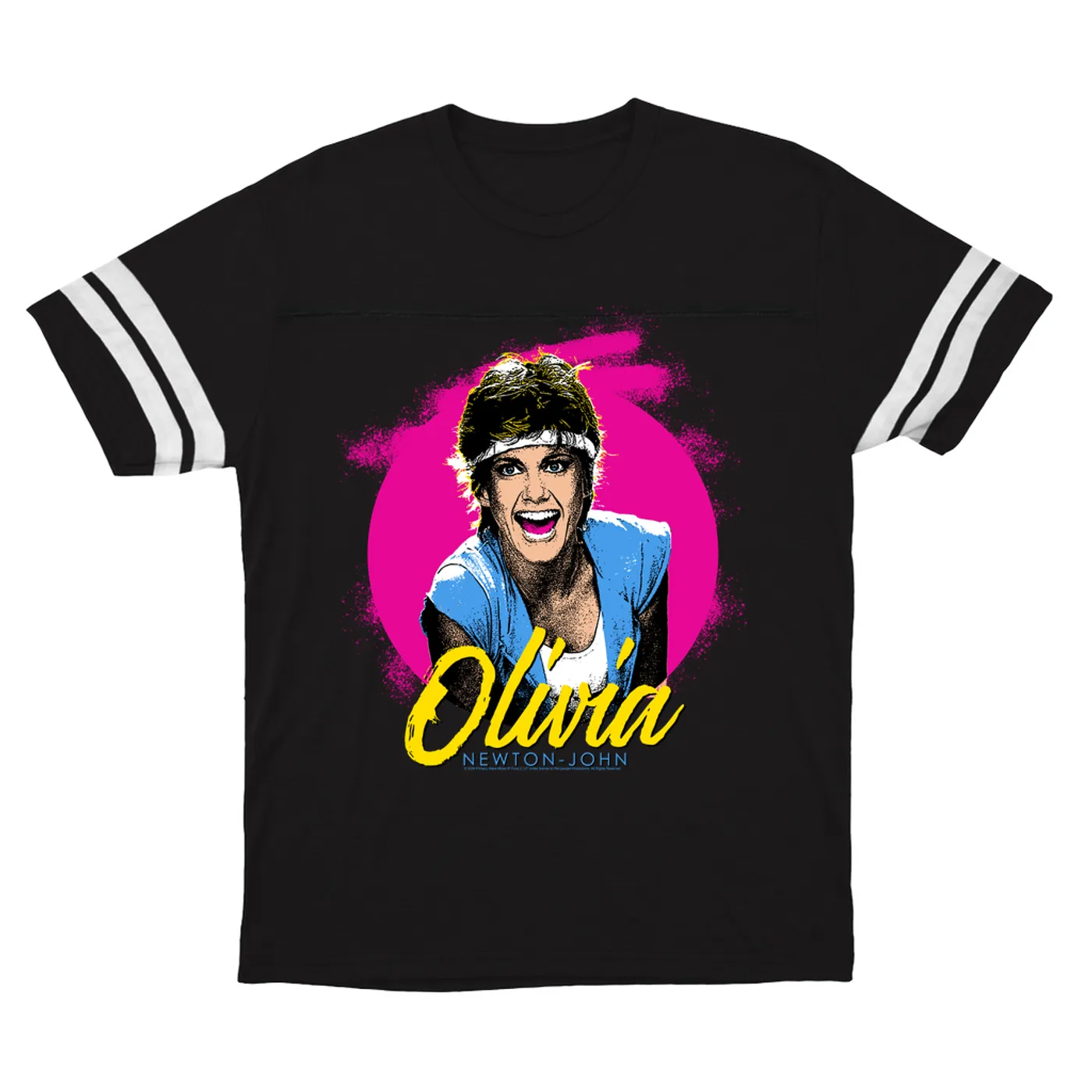 Olivia Newton-John T-Shirt | Physical Throwback Image Olivia Newton John Football Shirt