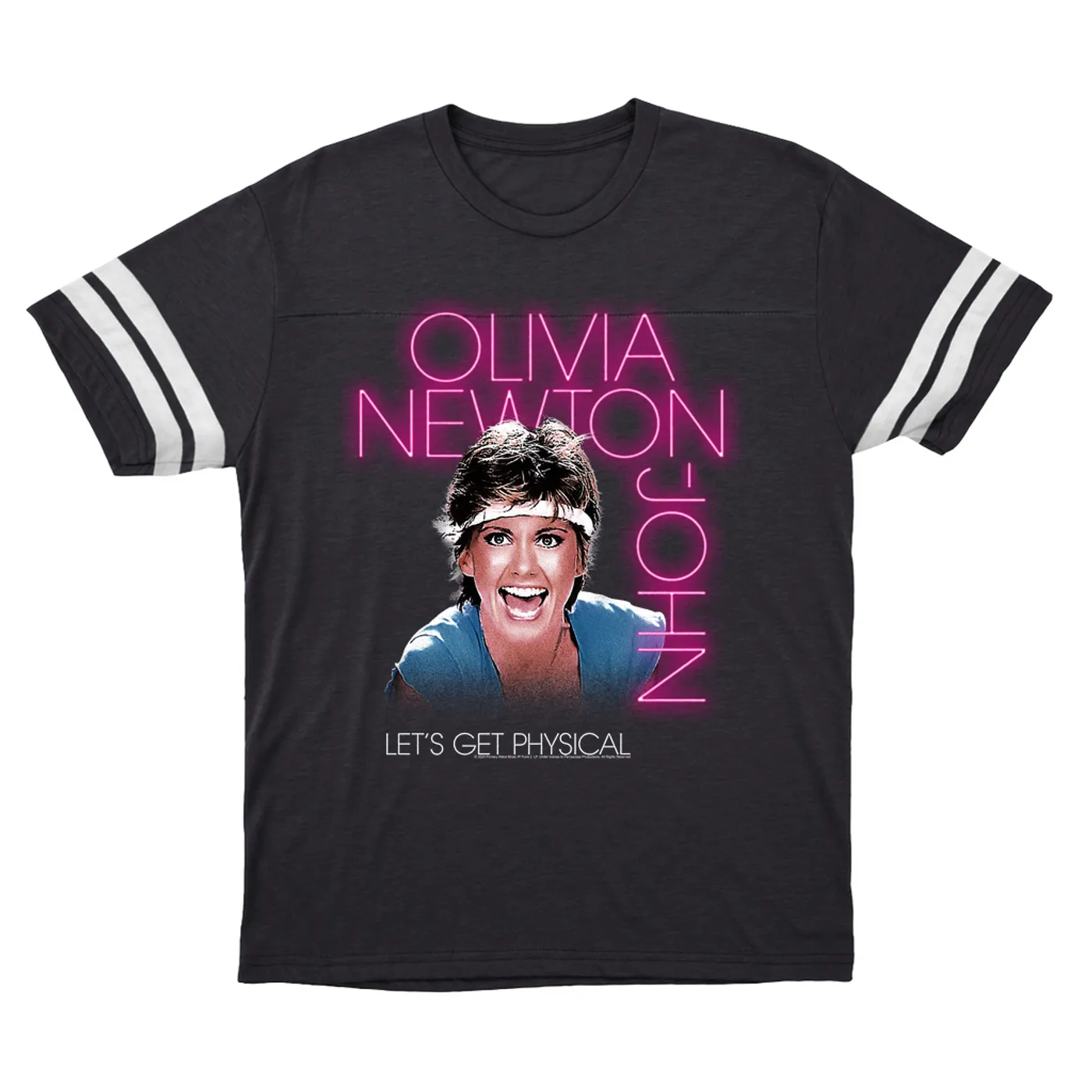 Olivia Newton-John T-Shirt | Let's Get Physical Neon Pink Olivia Newton John Football Shirt