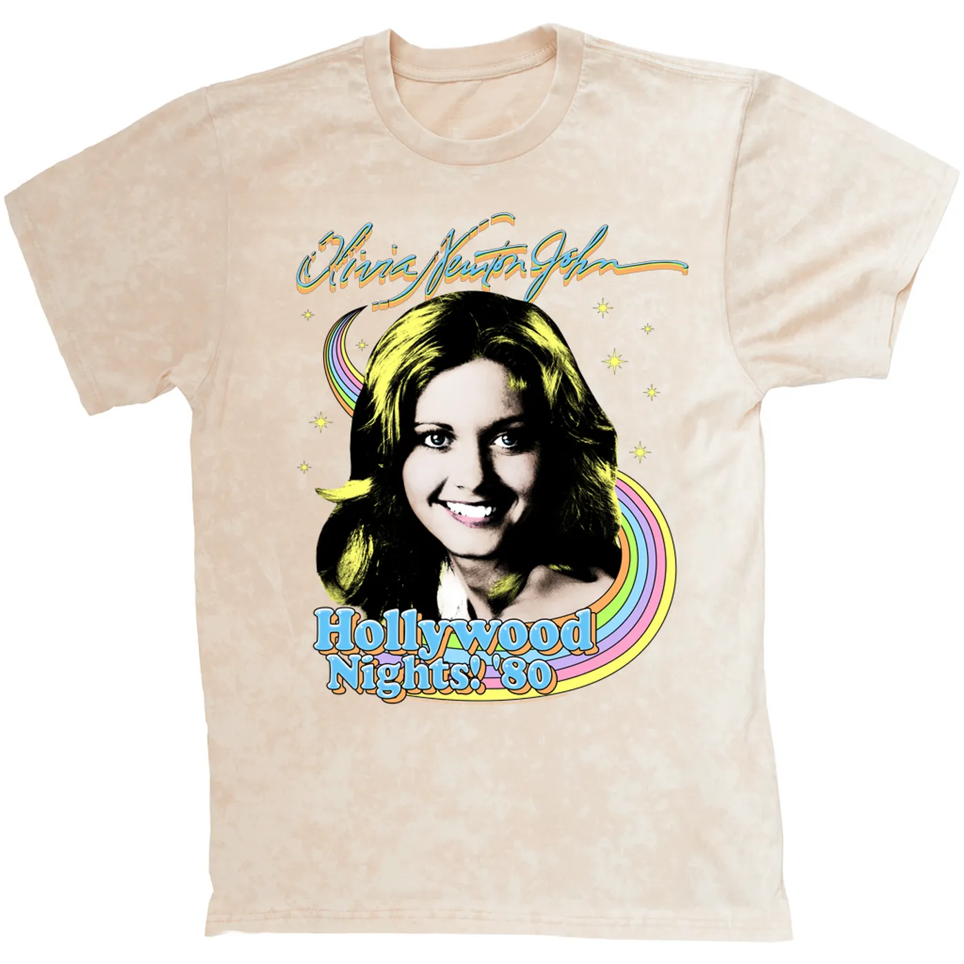 Olivia Newton-John T-shirt | Hollywood Nights! 1980 (Merchbar Exclusive) Olivia Newton John Mineral Wash Shirt
