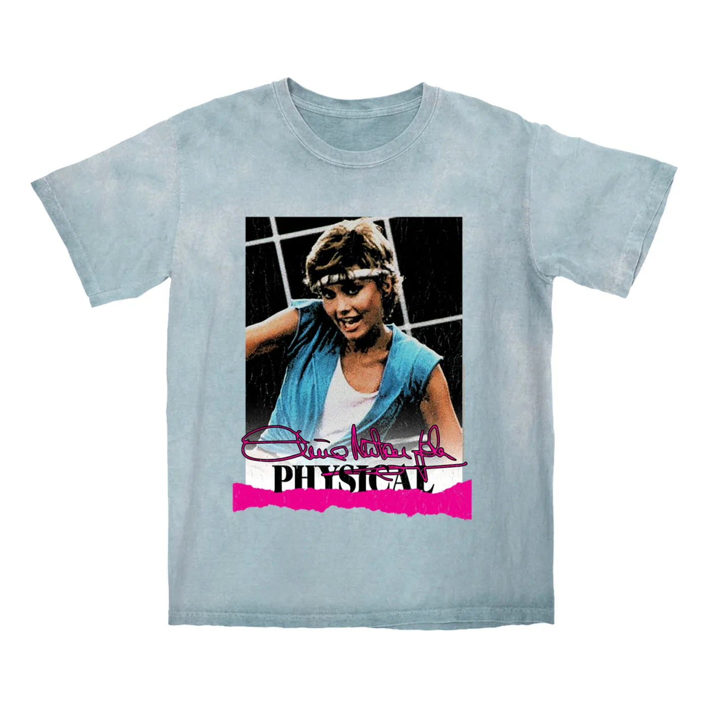 Olivia Newton-John T-shirt | Physical Signed Distressed Image Olivia Newton John Color Blast Shirt