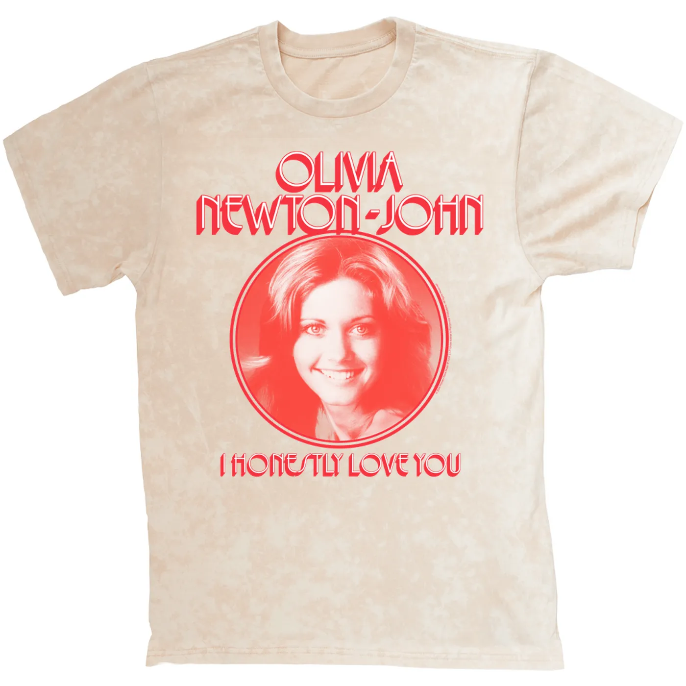 Olivia Newton-John T-shirt | I Honestly Love You Red Olivia Newton John Mineral Wash Shirt