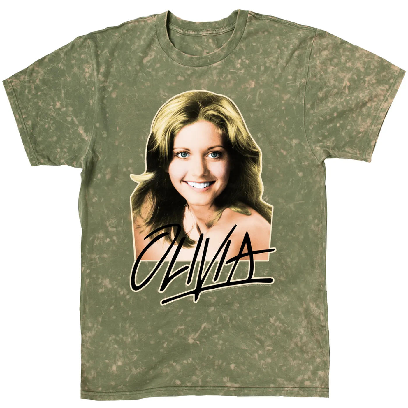 Olivia Newton-John T-shirt | Logo And Young Image Design Olivia Newton John Mineral Wash Shirt