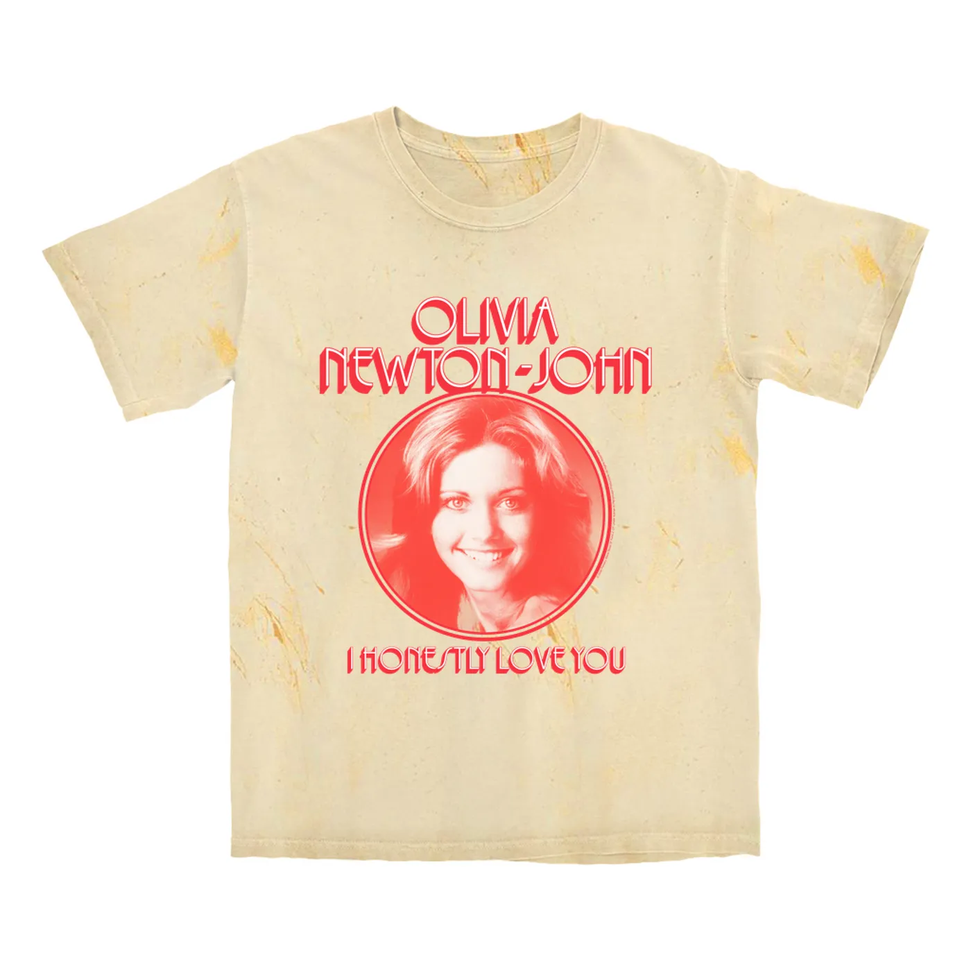 Olivia Newton-John T-shirt | I Honestly Love You Red Olivia Newton John Color Blast Shirt