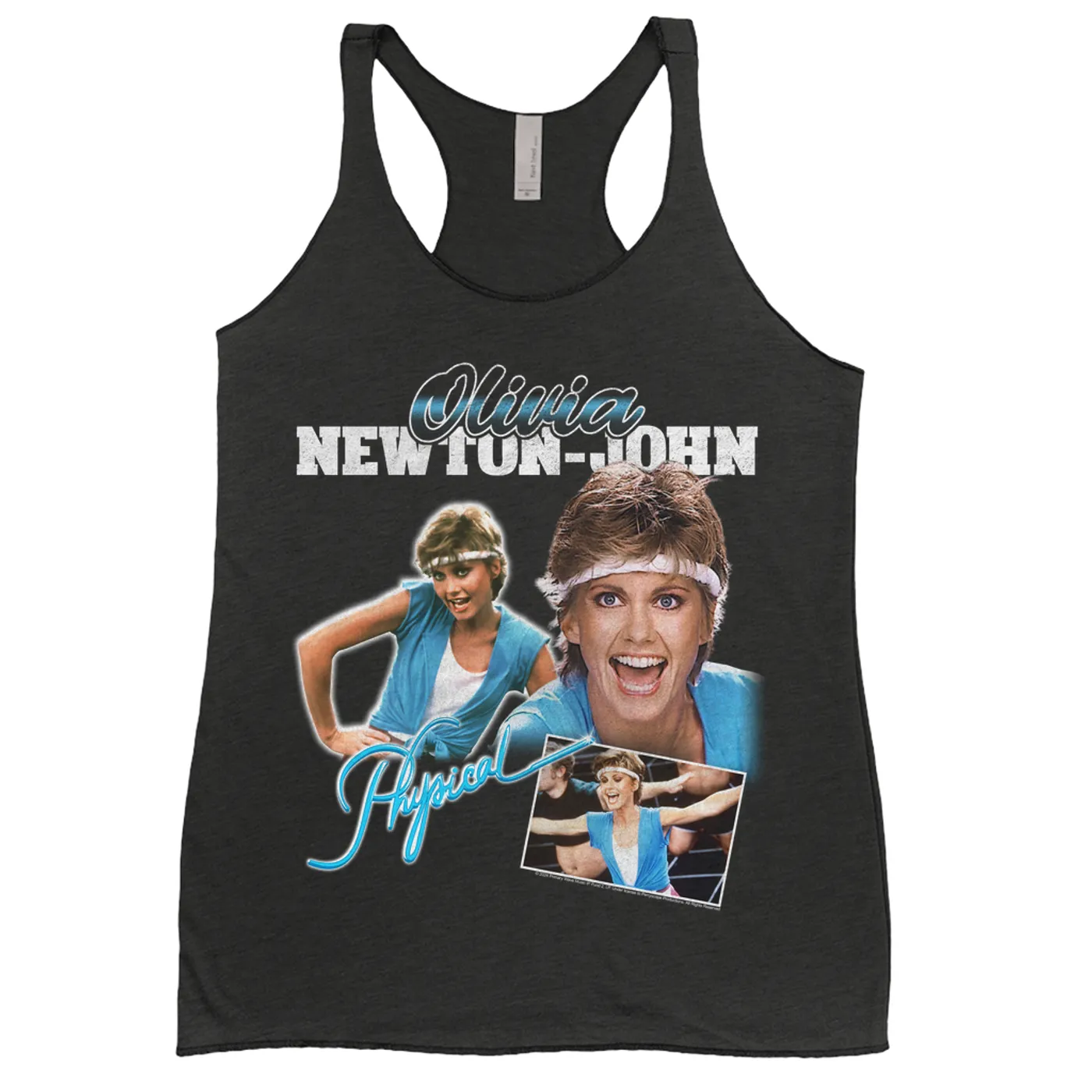 Olivia Newton-John Ladies' Tank Top | Blue Physical Collage Distressed (Merchbar Exclusive) Olivia Newton John Shirt