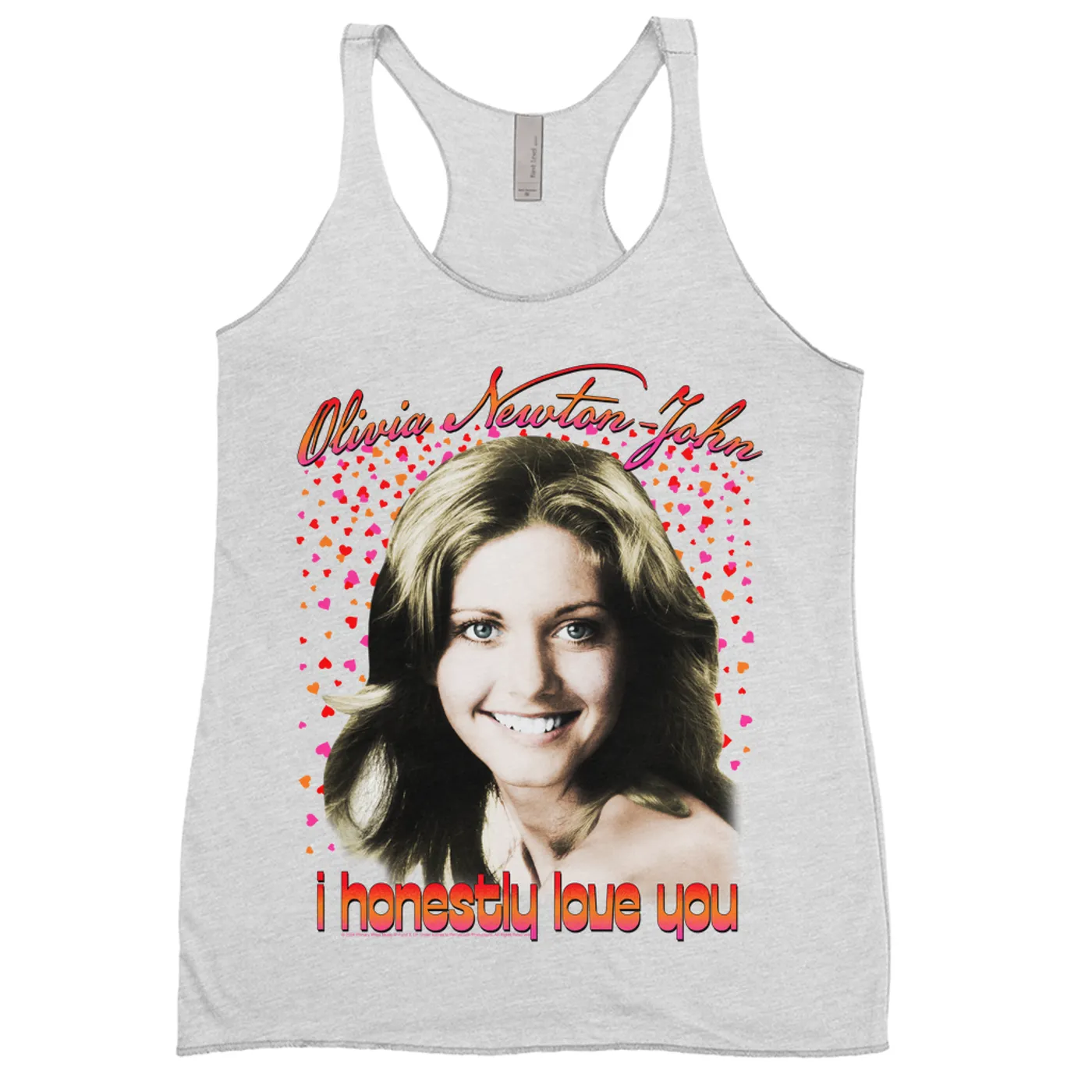 Olivia Newton-John Ladies' Tank Top | I Honestly Love You In Hearts (Merchbar Exclusive) Olivia Newton John Shirt