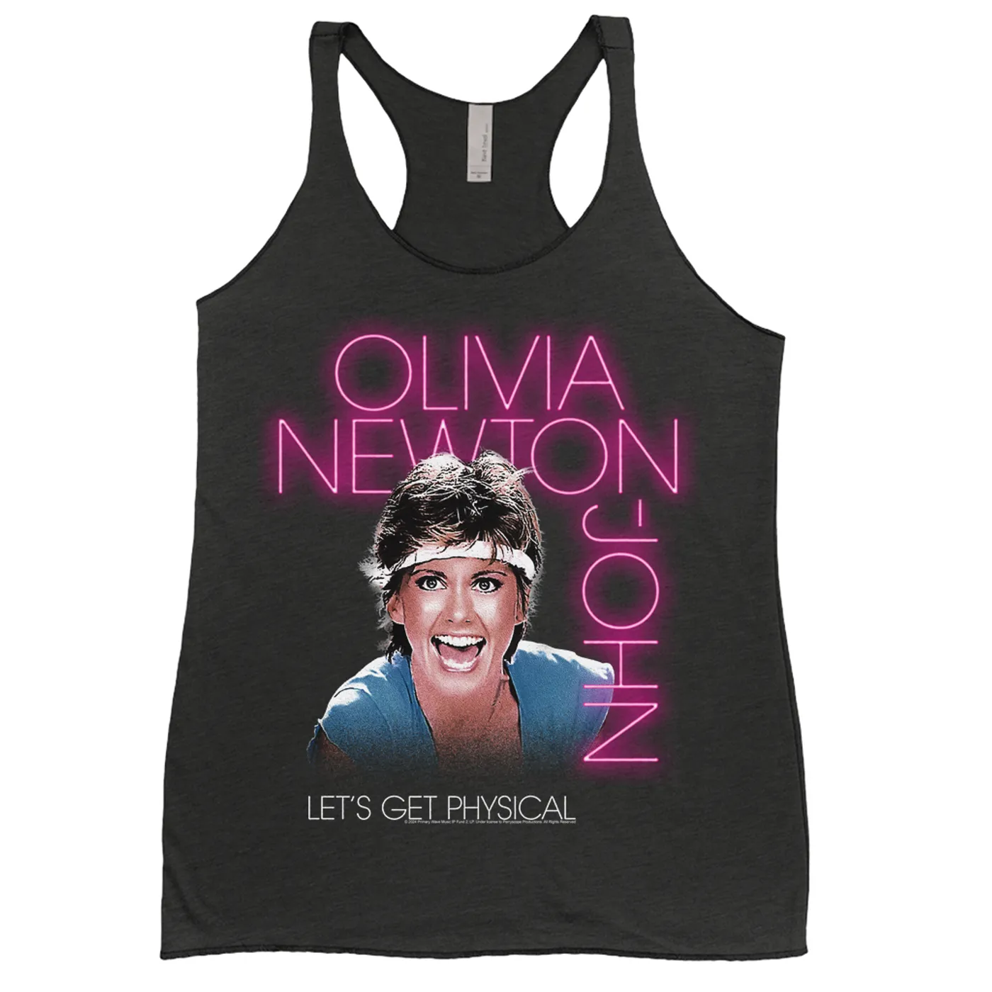 Olivia Newton-John Ladies' Tank Top | Let's Get Physical Neon Pink Olivia Newton John Shirt