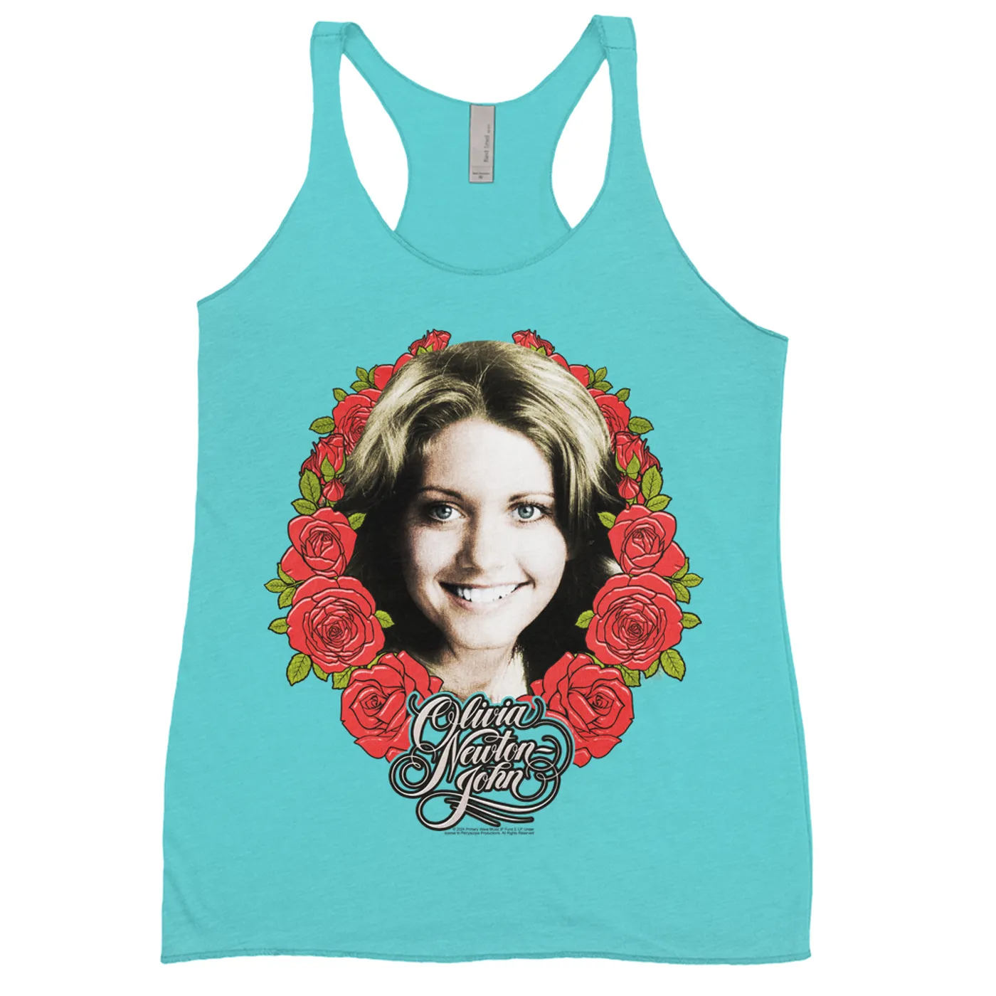 Olivia Newton-John Ladies' Tank Top | Rose Crest Tribute Design (Merchbar Exclusive) Olivia Newton John Shirt
