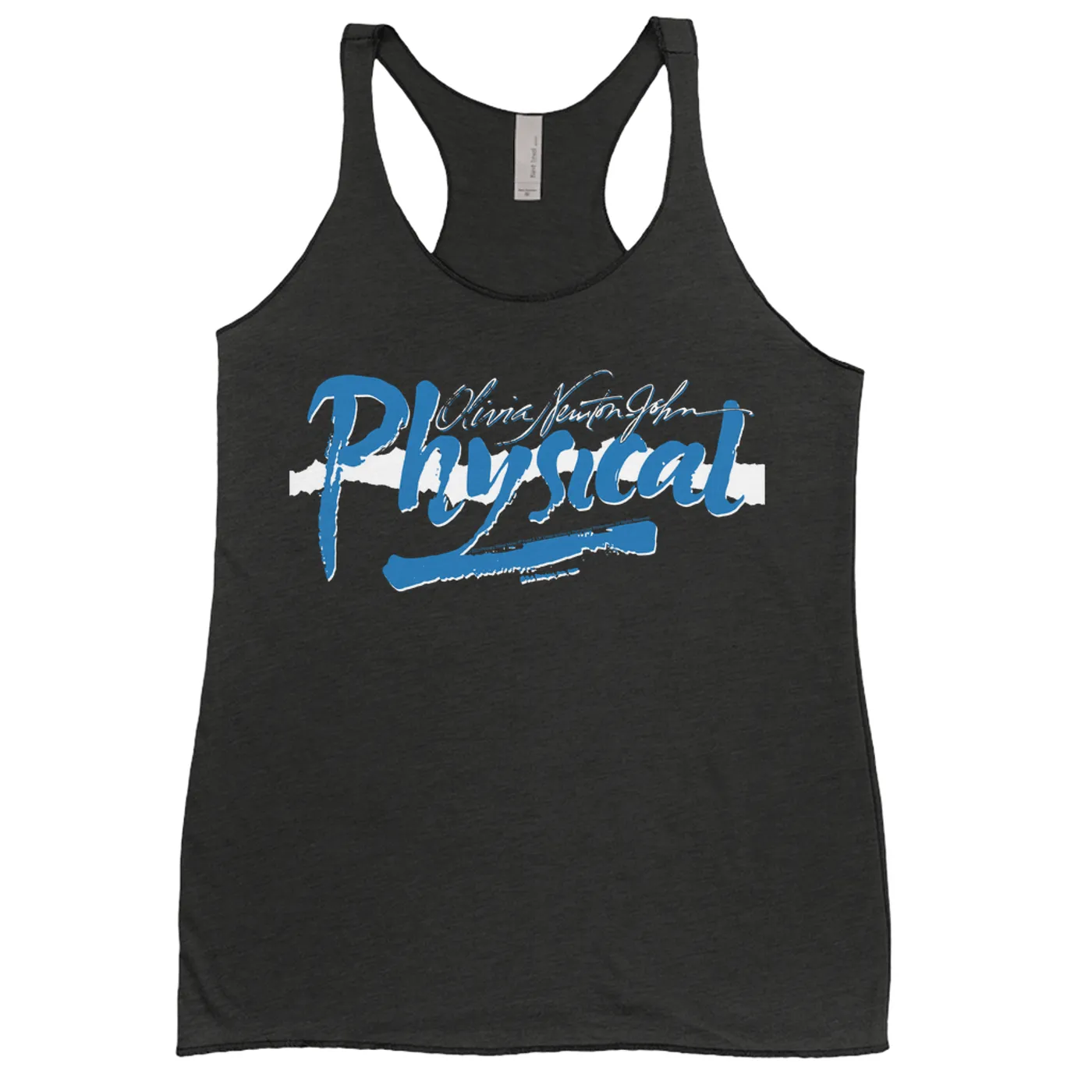 Olivia Newton-John Ladies' Tank Top | Physical Blue and White Logo Olivia Newton John Shirt