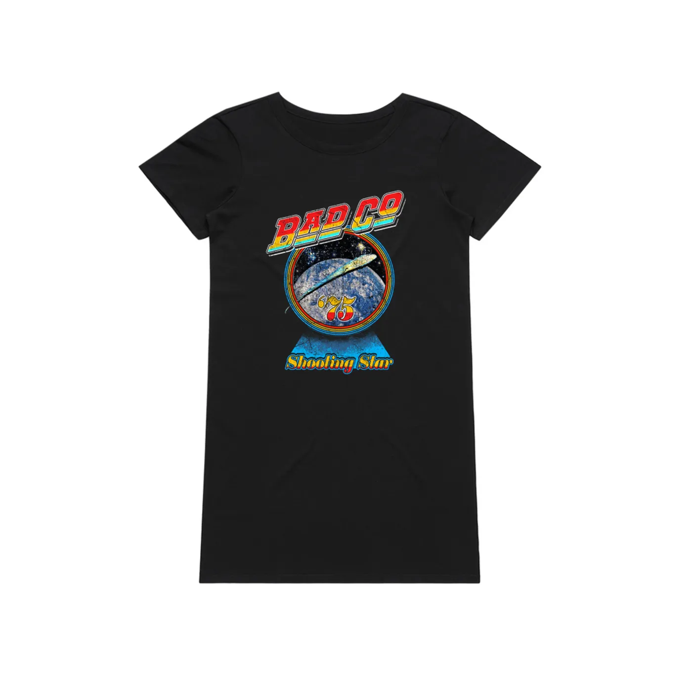 Bad Company Dress | 75 Shooting Star Orbit Distressed Bad Company T-Shirt Dress