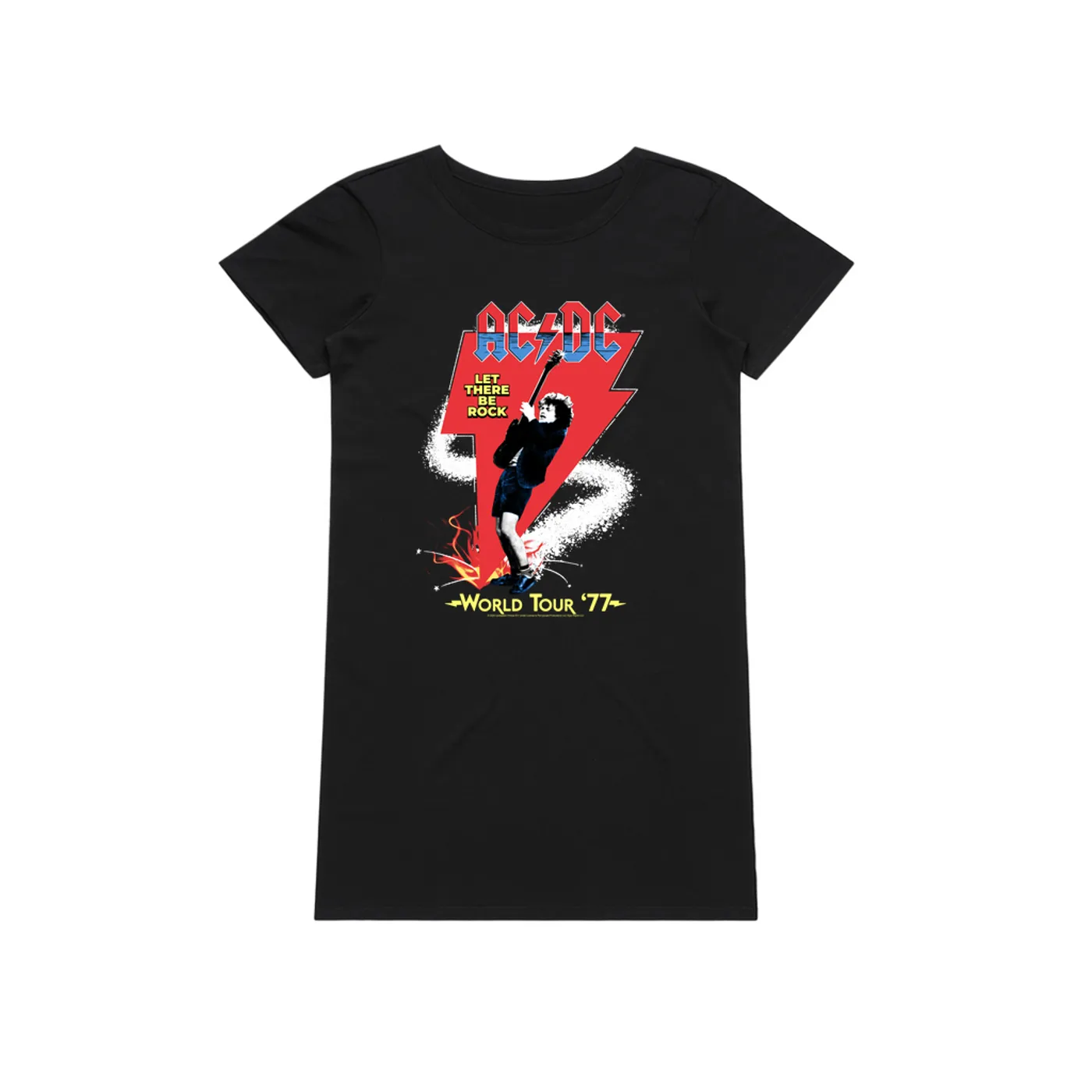 AC/DC Dress | Let There Be Rock World Tour 1977 ACDC T-Shirt Dress