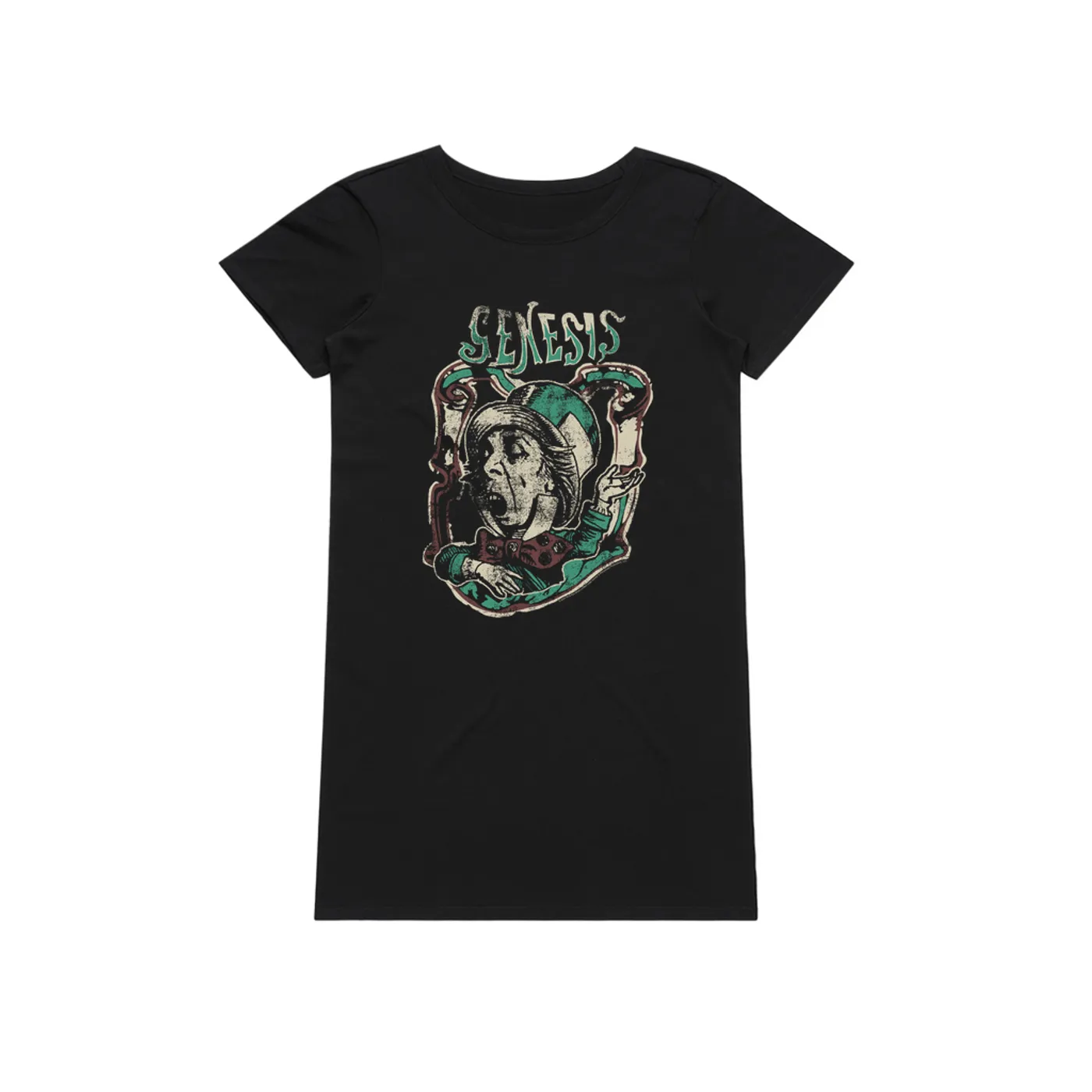 Genesis Dress | Genesis And The Mad Hatter Distressed (Merchbar Exclusive) Genesis T-Shirt Dress