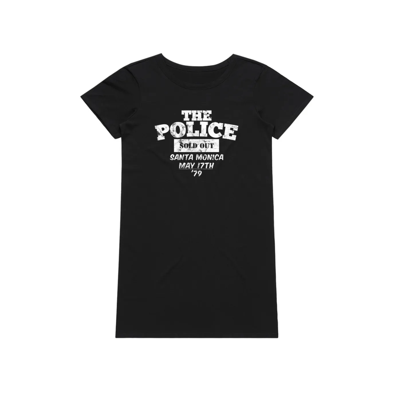 The Police Dress | 1979 Santa Monica Sold Out Concert Distressed (Merchbar Exclusive) The Police T-Shirt Dress