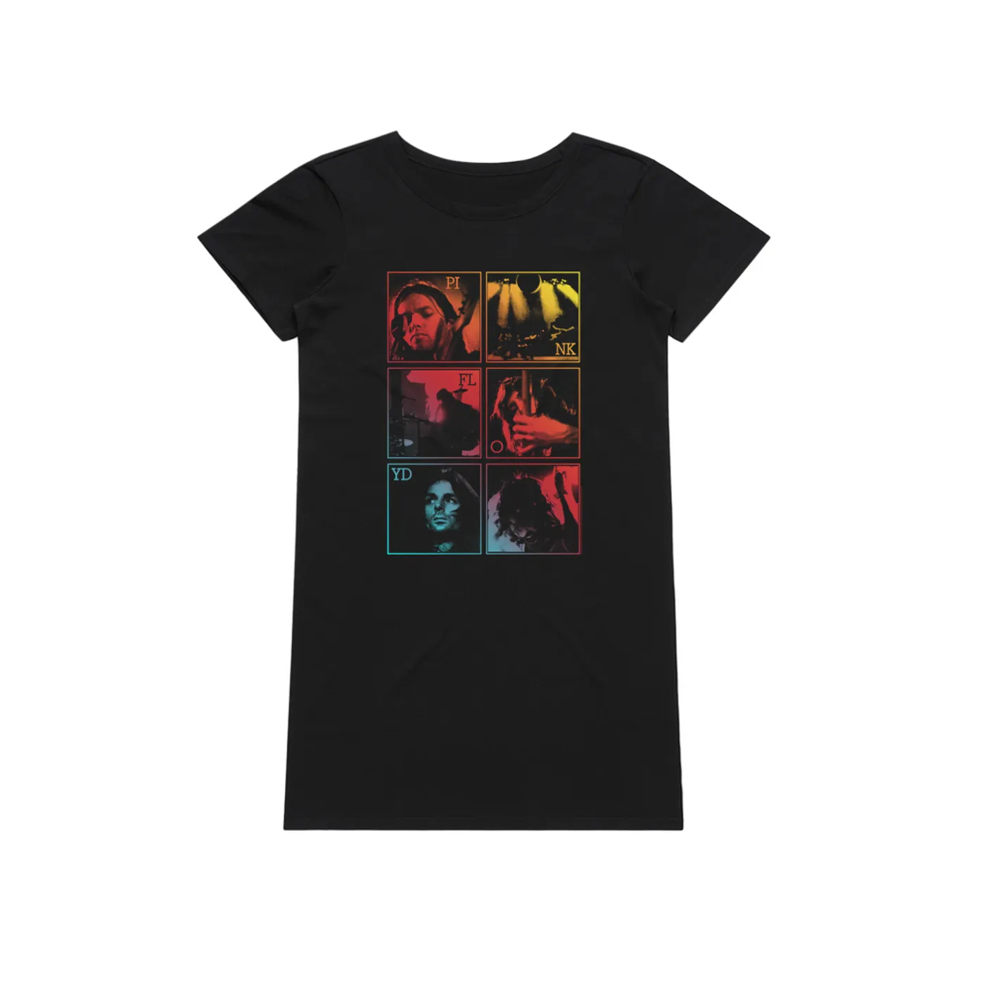 Pink Floyd Dress | Dark Side Of The Moon Live Group Ombre Image (Merchbar Exclusive) Pink Floyd T-Shirt Dress