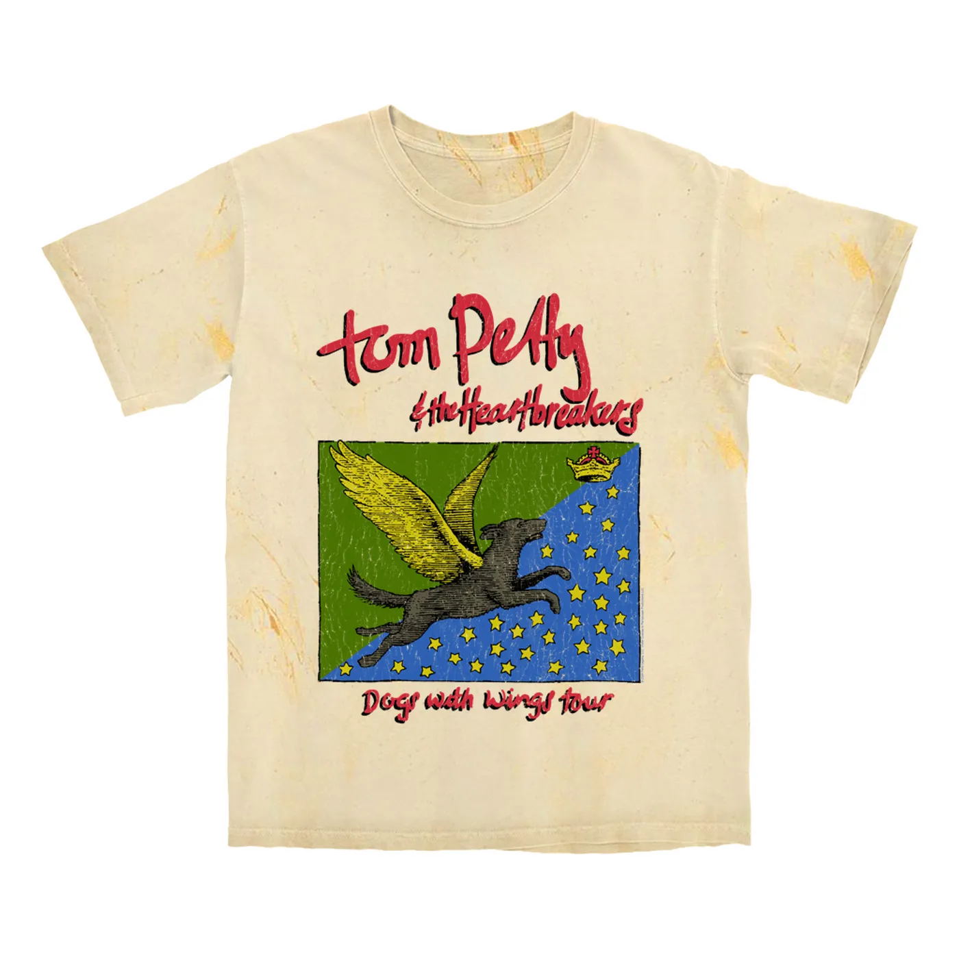 Tom Petty and the Heartbreakers T-shirt | Dogs WIth Wings 1995 Tour Tom Petty Color Blast Shirt