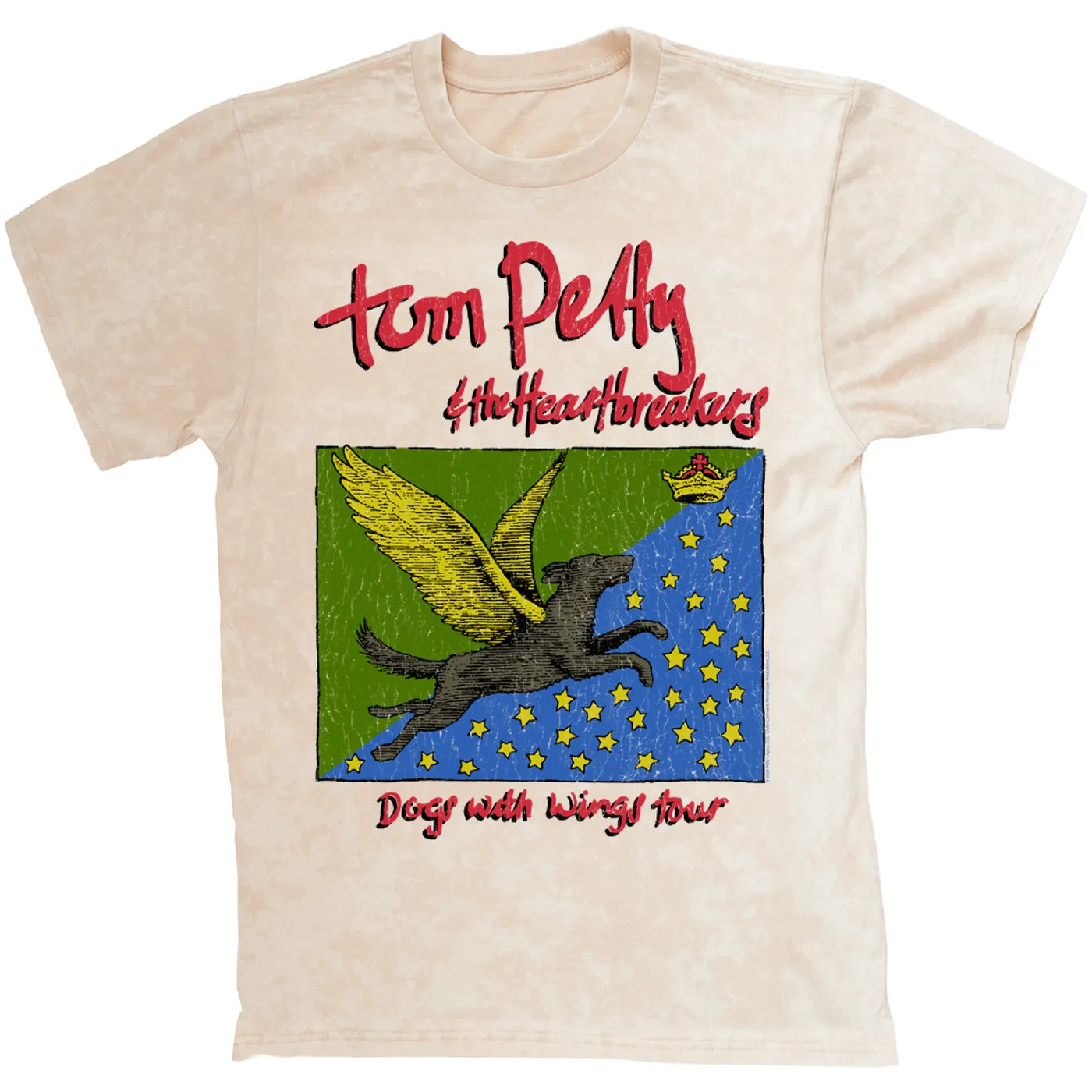 Tom Petty and the Heartbreakers T-shirt | Dogs WIth Wings 1995 Tour Tom Petty Mineral Wash Shirt