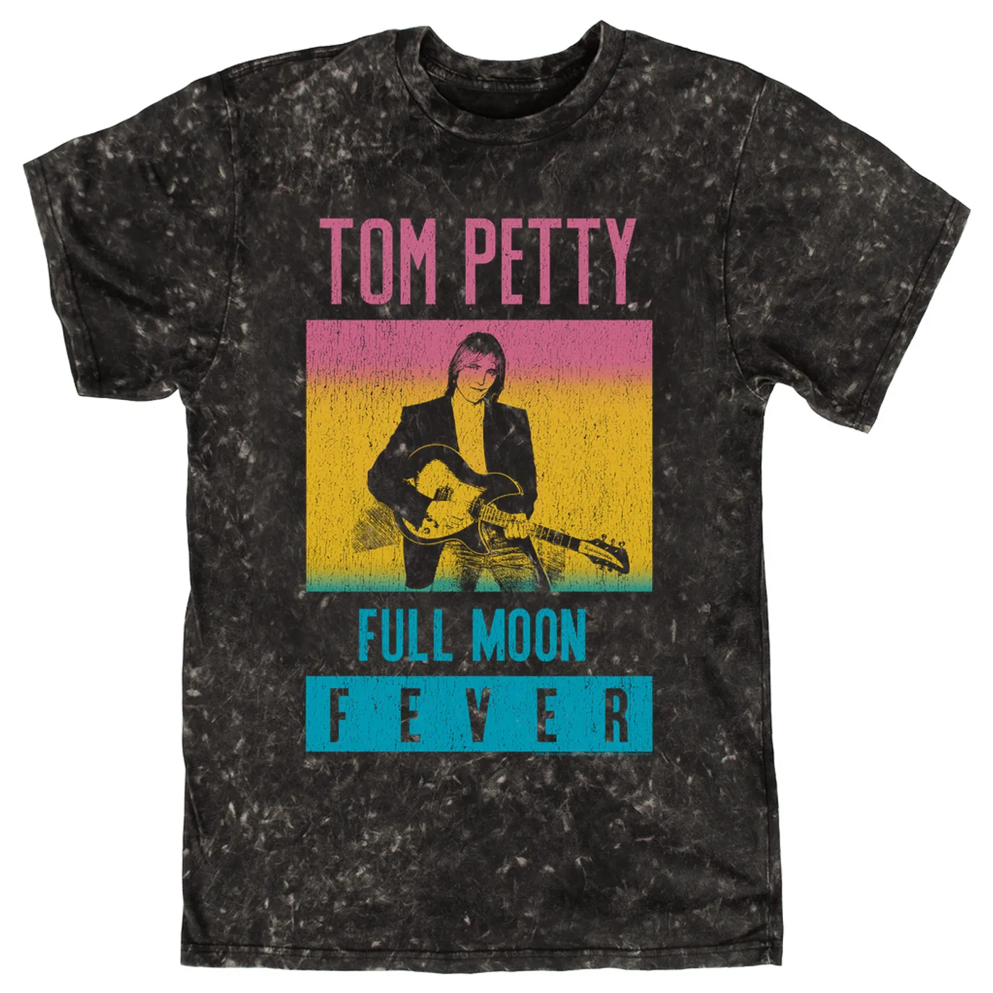 Tom Petty and the Heartbreakers T-shirt | Full Moon Fever Album Design Distressed Tom Petty Mineral Wash Shirt