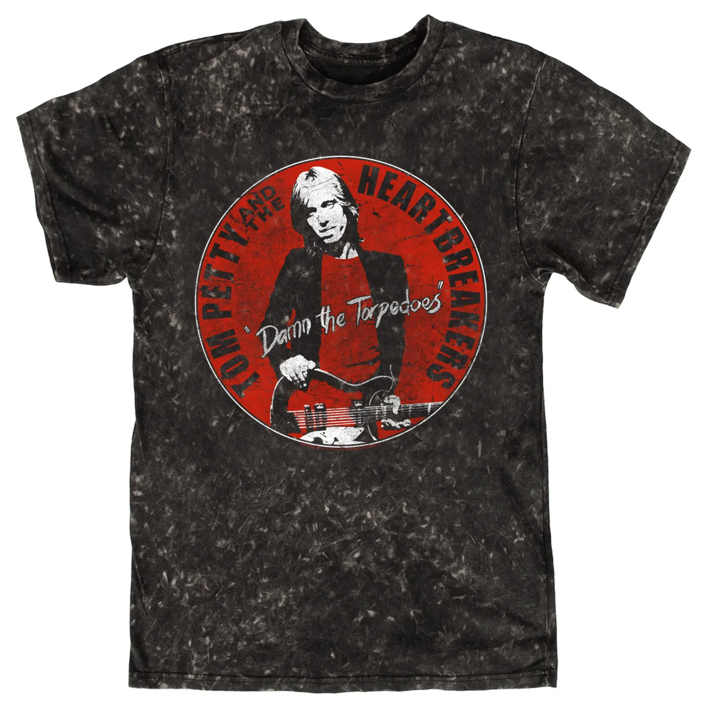 Tom Petty and the Heartbreakers T-shirt | Damn The Torpedoes Image Distressed Tom Petty Mineral Wash Shirt