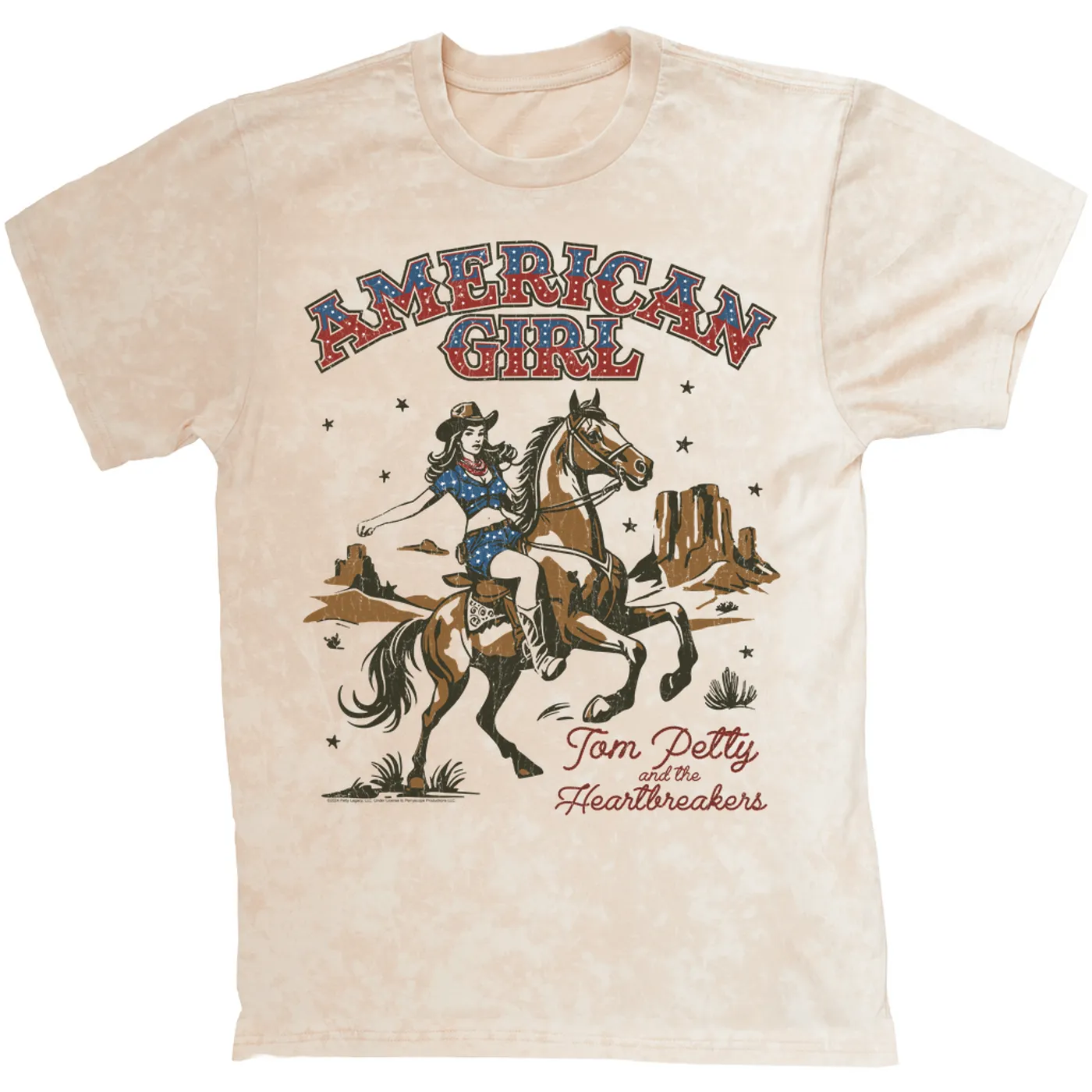 Tom Petty and the Heartbreakers T-shirt | American Girl Retro (Merchbar Exclusive) Tom Petty Mineral Wash Shirt