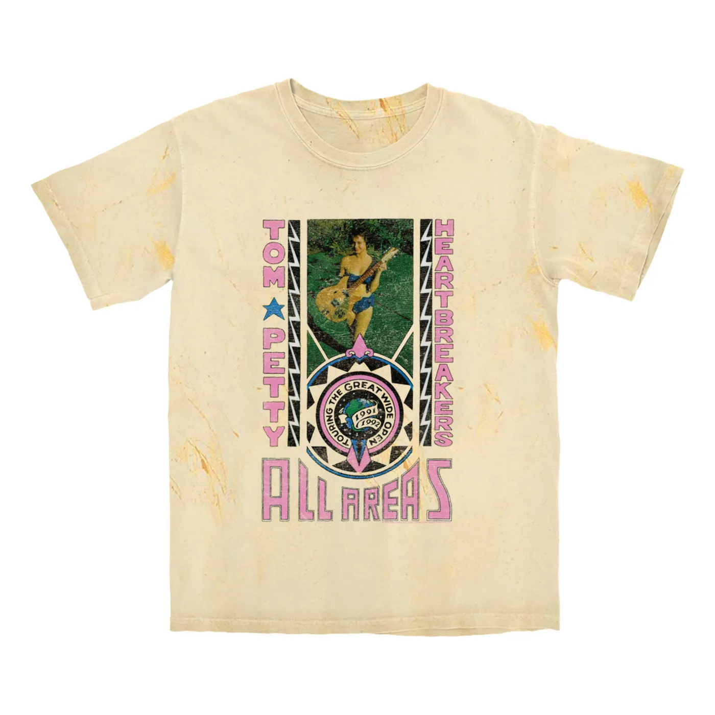 Tom Petty and the Heartbreakers T-shirt | 1991 Into The Great Wide Open Tour Image Tom Petty Color Blast Shirt