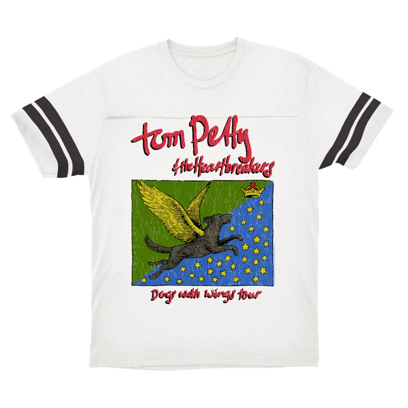 Tom Petty and the Heartbreakers T-Shirt | Dogs WIth Wings 1995 Tour Tom Petty Football Shirt