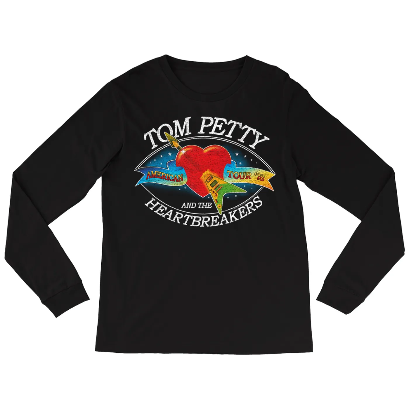 Tom Petty and the Heartbreakers Long Sleeve Shirt | American Tour '78 Logo Distressed Tom Petty Shirt