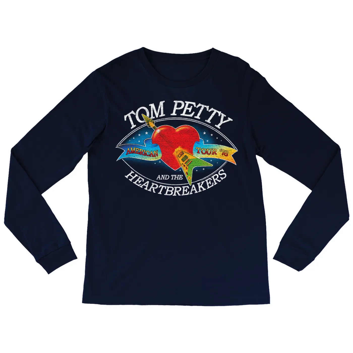 Tom Petty and the Heartbreakers Long Sleeve Shirt | American Tour '78 Logo Distressed Tom Petty Shirt